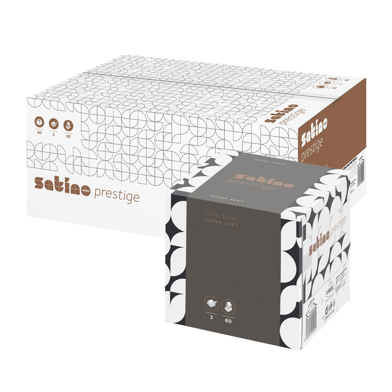 Satino Prestige 210600 mouchoirs en papier cube 3 plis cellulose