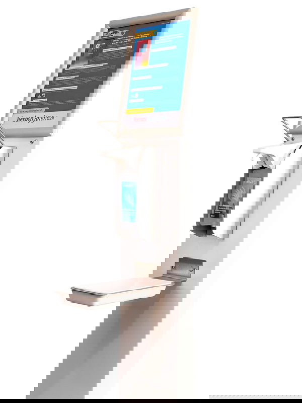 Desinfektionssäule Edelstahl weiss