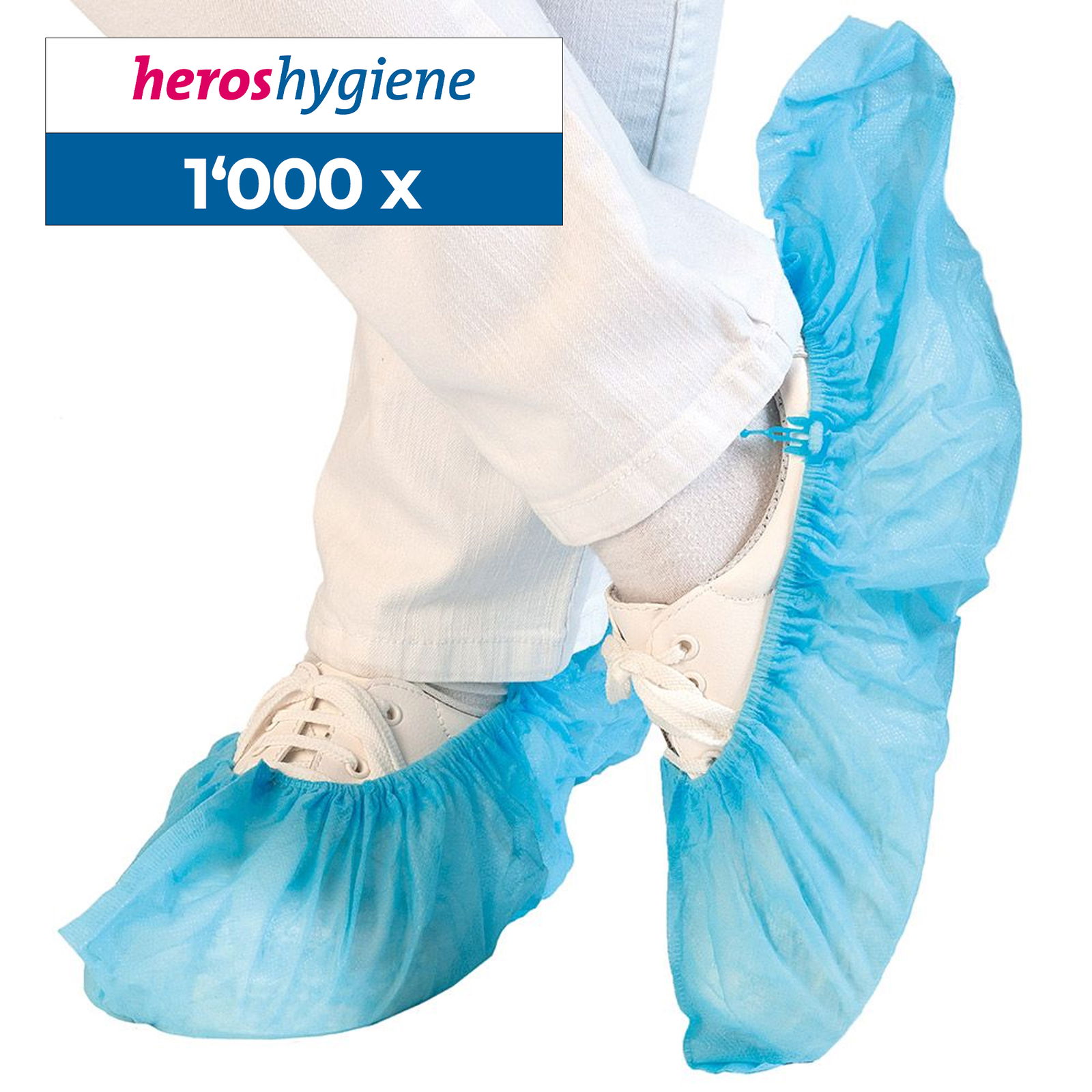 Blue PP shoe covers for Hygomat