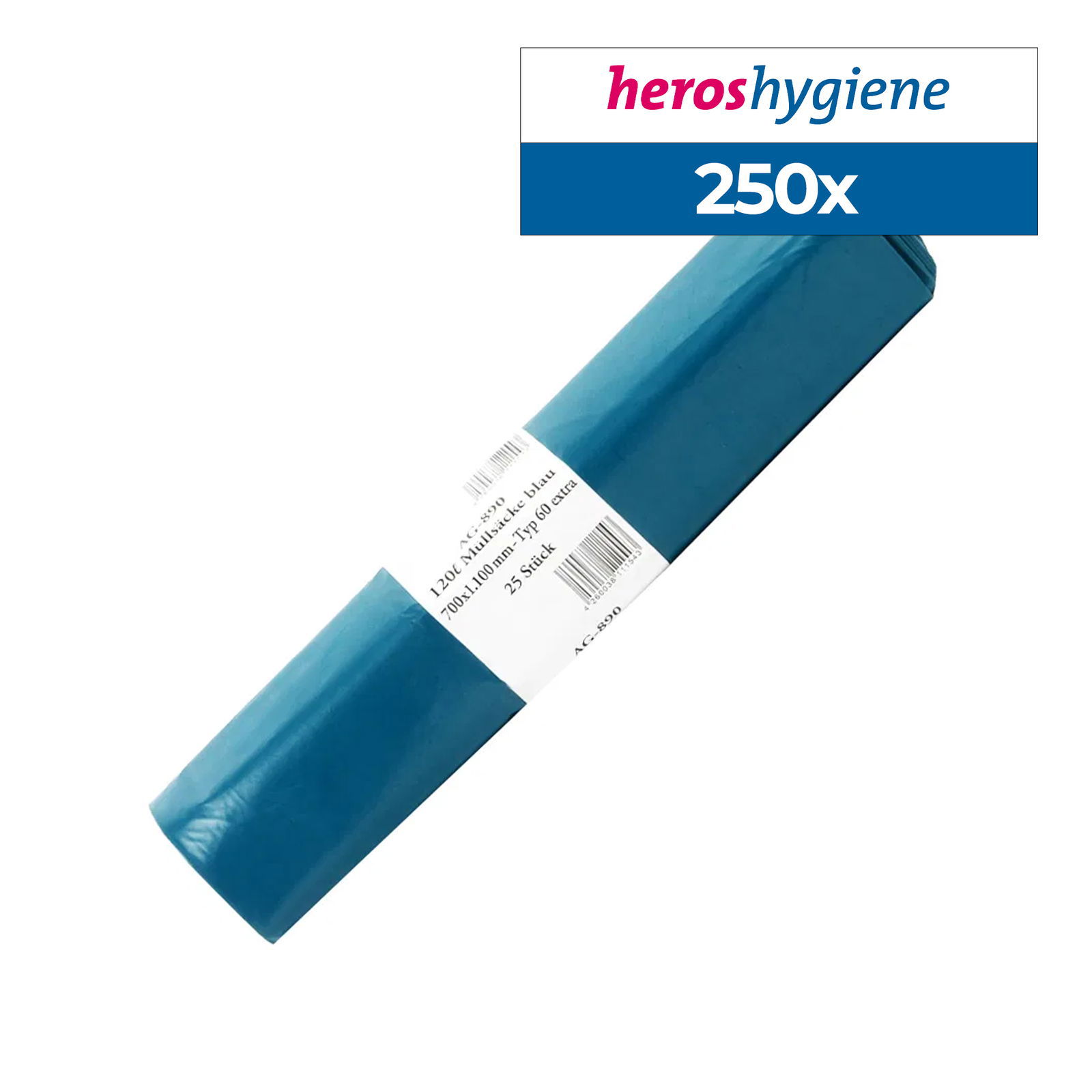 Funny AG-890 Müllbeutel LDPE-Regenerat blau 120l 250 Stück