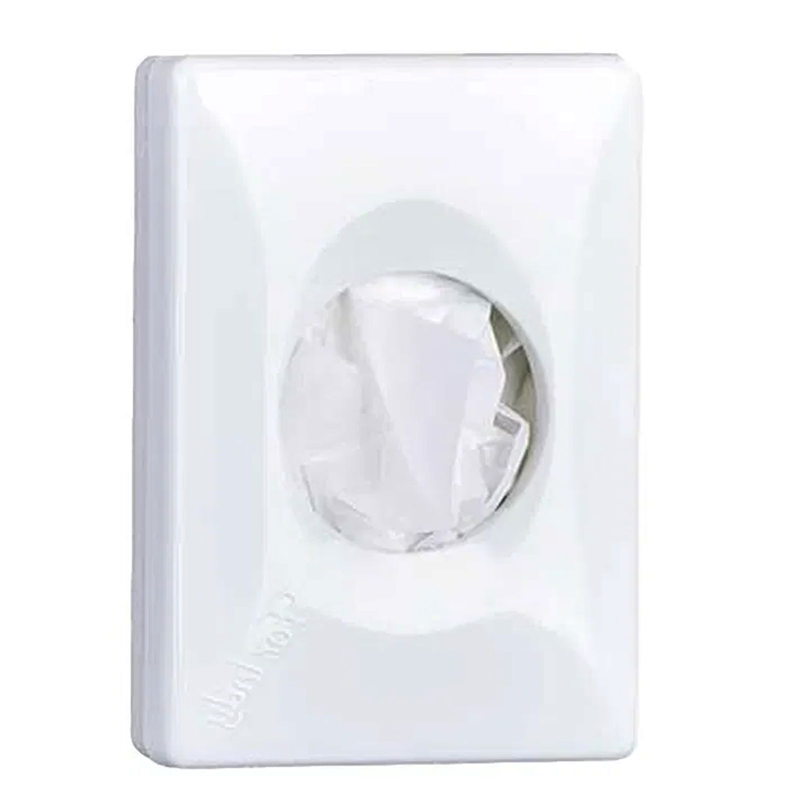 Dispenser di sacchetti igienici in plastica bianca