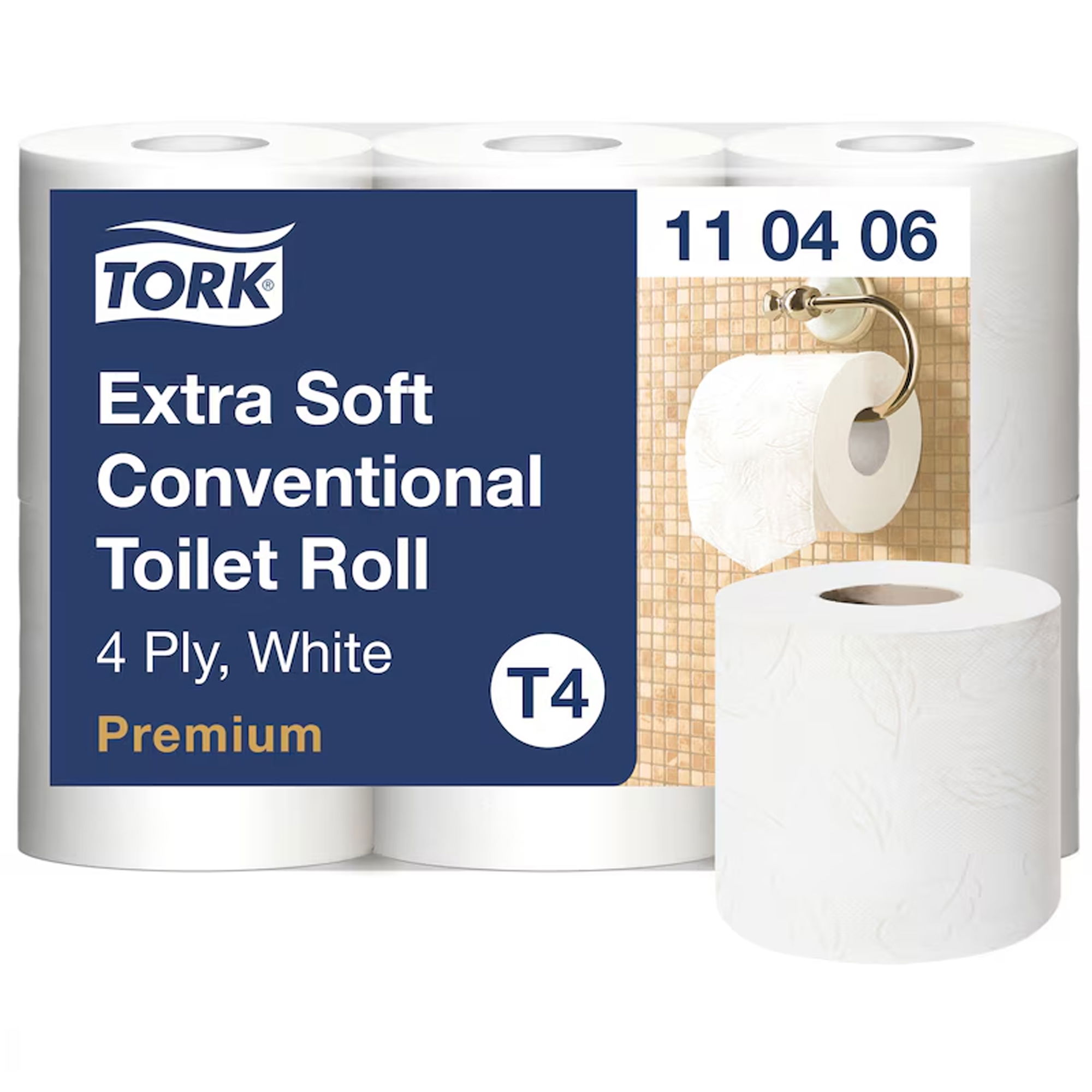 Toilettenpapier | 4-lagig | Zellstoff | 150 Blatt | Tork 110406 T4