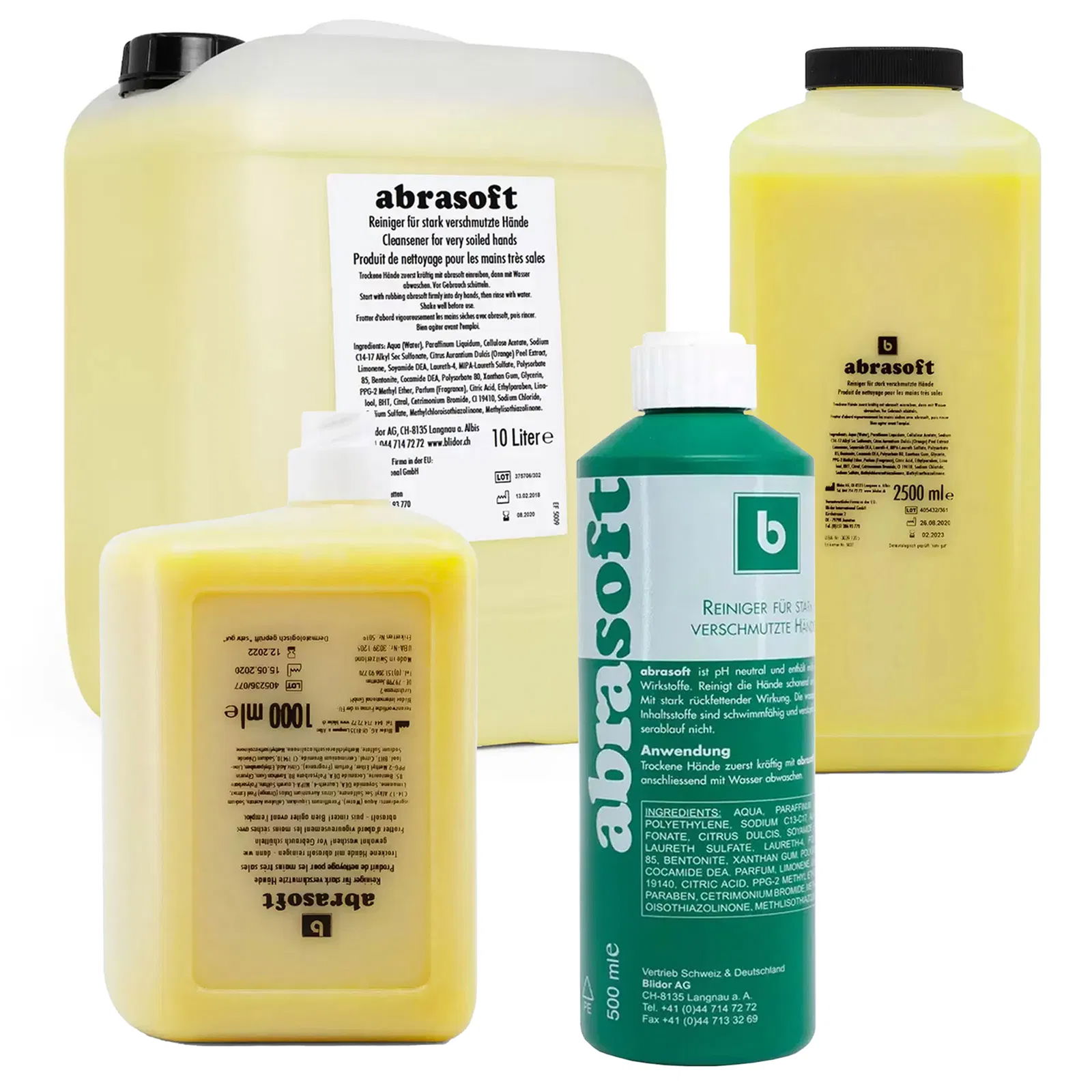 Pâte lavante pour les mains Abrasoft, flacon de 500 ml