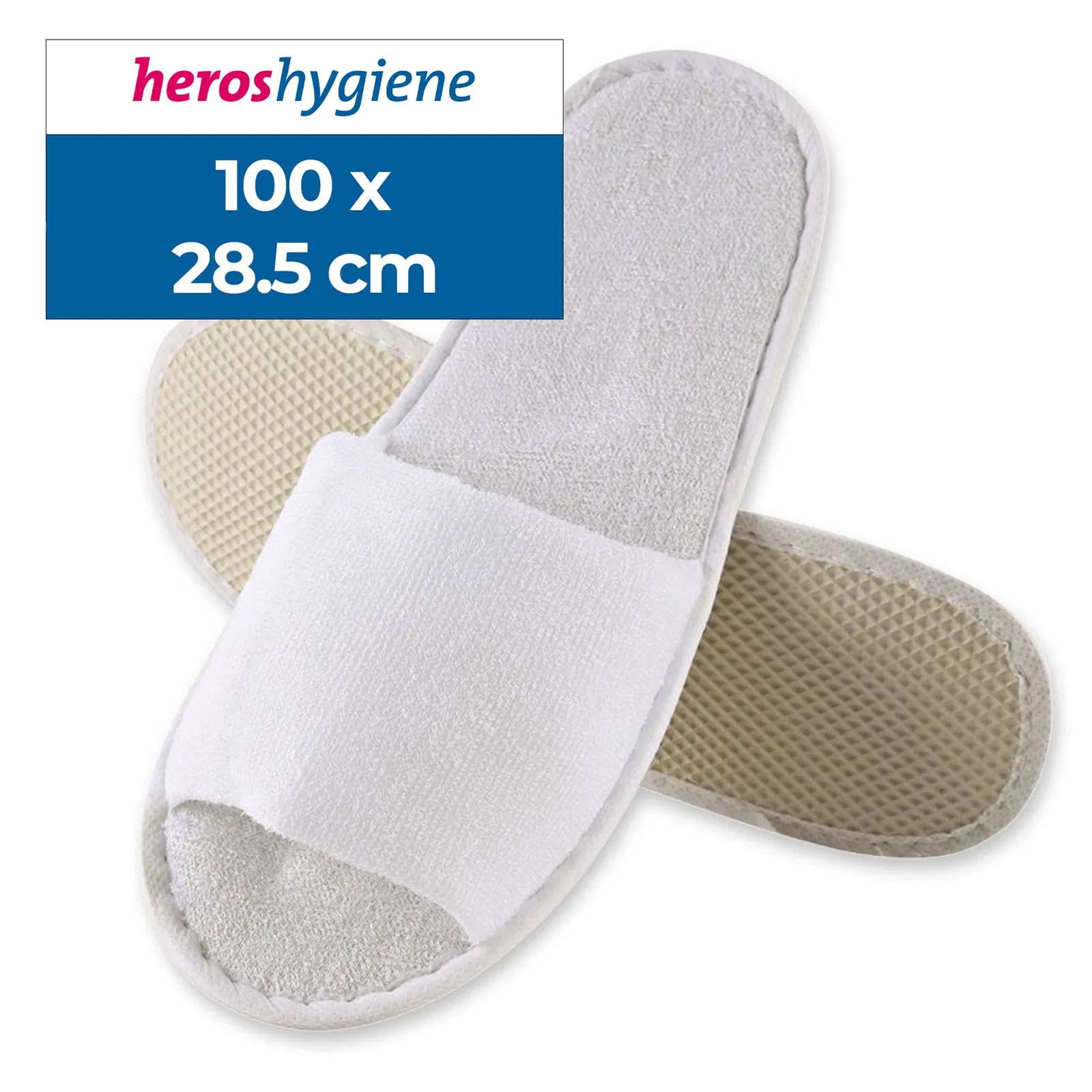 Ciabatte da hotel in poliestere bianche aperte 28,5 cm