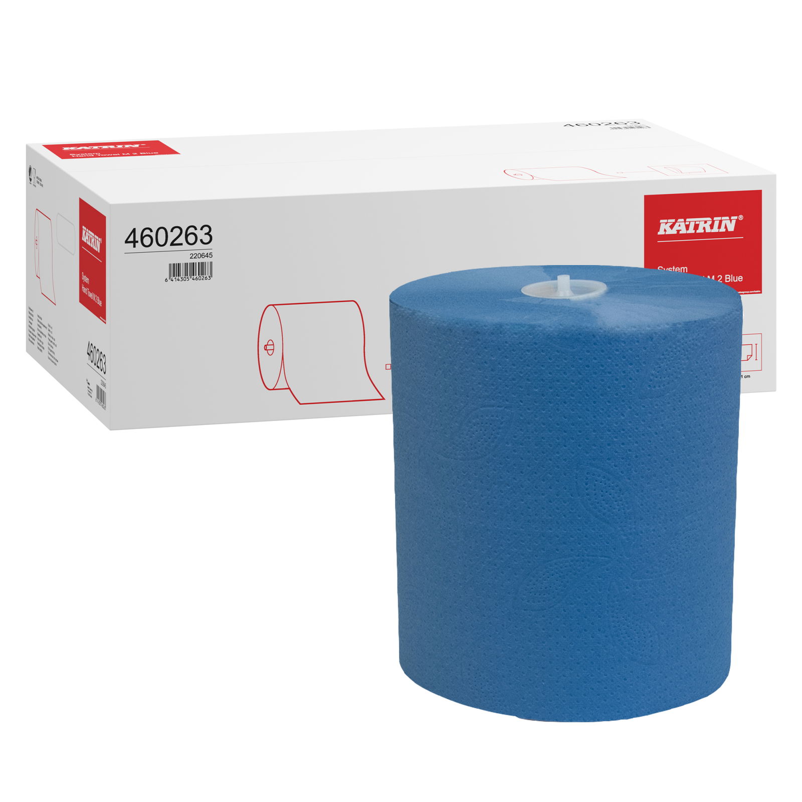 KATRIN 460263 rouleau d’essuie-mains système M 2 plis bleu