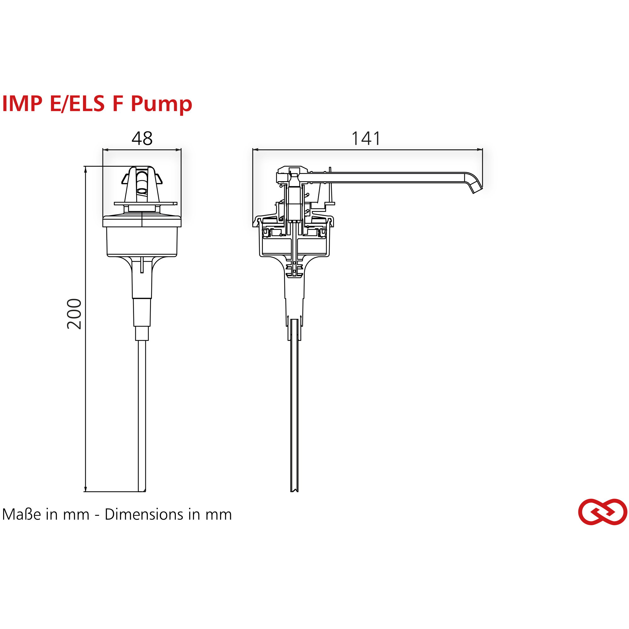 Pumpe, Armatur, Rohrleitung, Technische Zeichnung, Maße 200mm