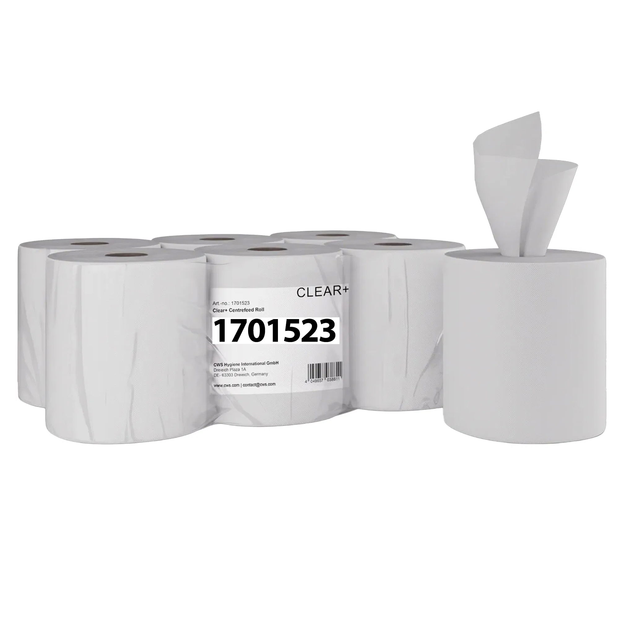 Papierhandtuchrollen | 160 m | 2-lagig | Zellstoff | Clear+