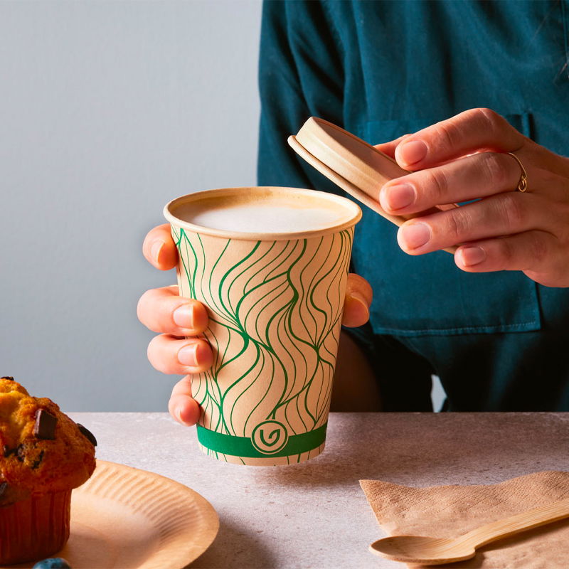 Deckel für Kaffeebecher Bambus 100ml