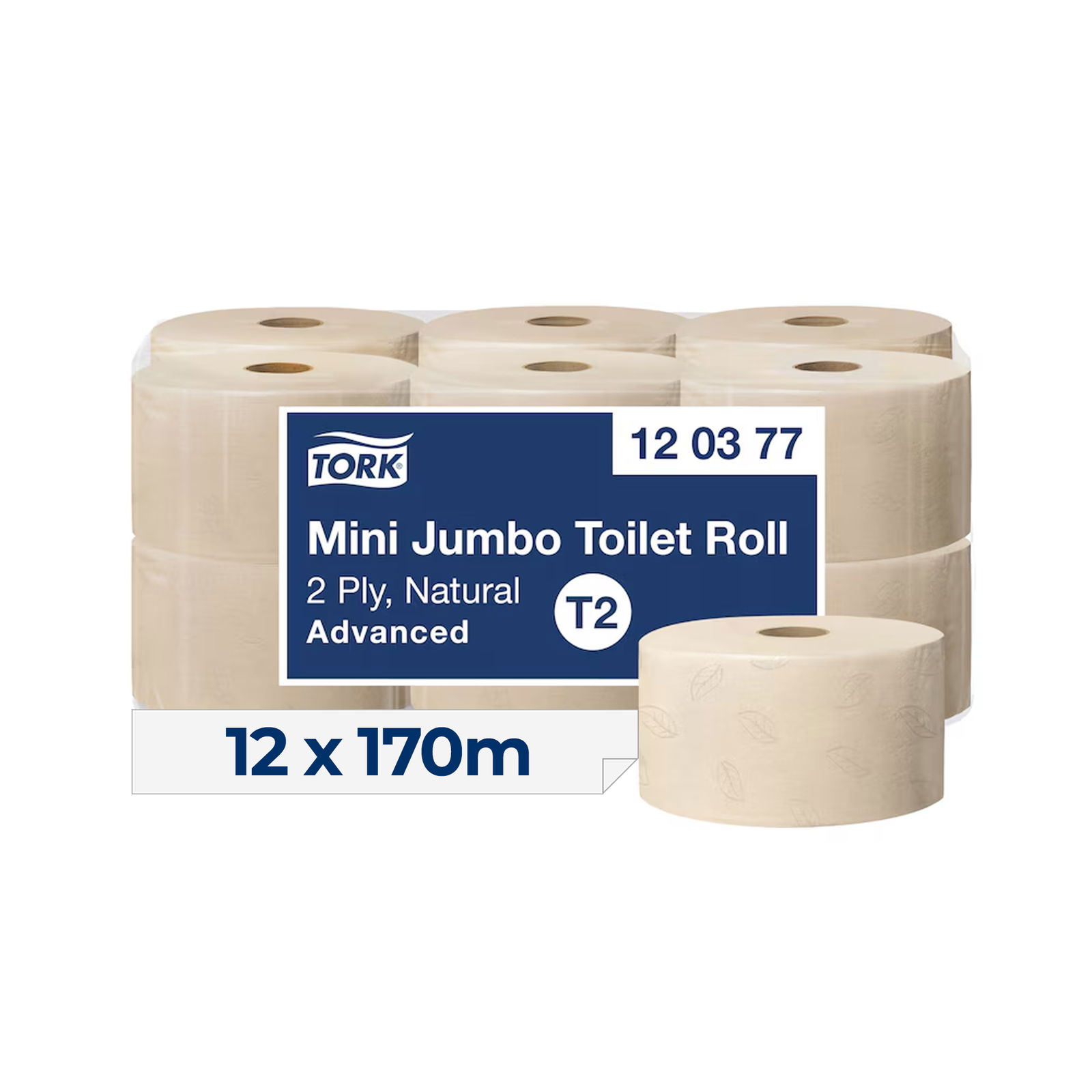 Tork 120377 Toilettenpapier Advanced Jumbo 12 Rollen 2-lagig Reycling Front