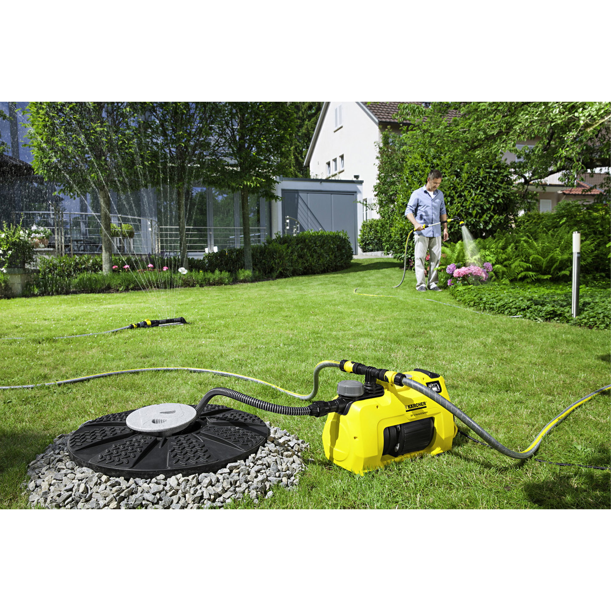 Gartenpumpe, Rasenbewässerung, Gartenpumpe (Gelb), Frischwasserspülung, Gartenanlage