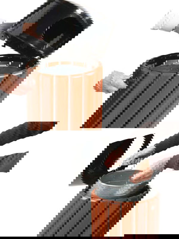 Abfalleimer Rossignol Zeno Holz/Stahl