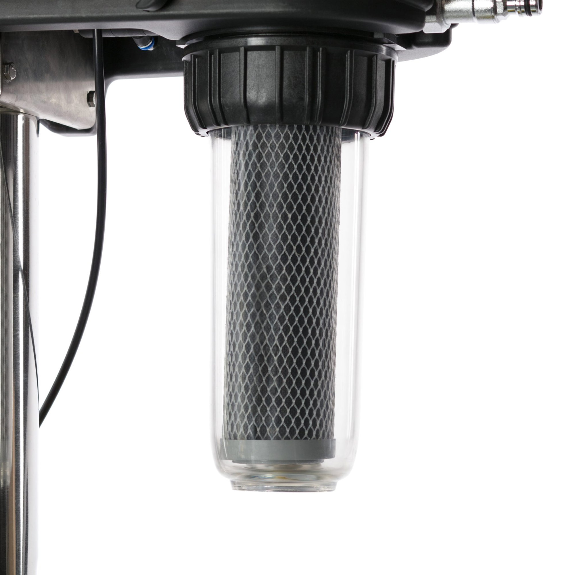 Wasserfiltersystem, Kunststoffgehäuse, Kohlefilter, Wasserhahnanschluss, Untertischfilter