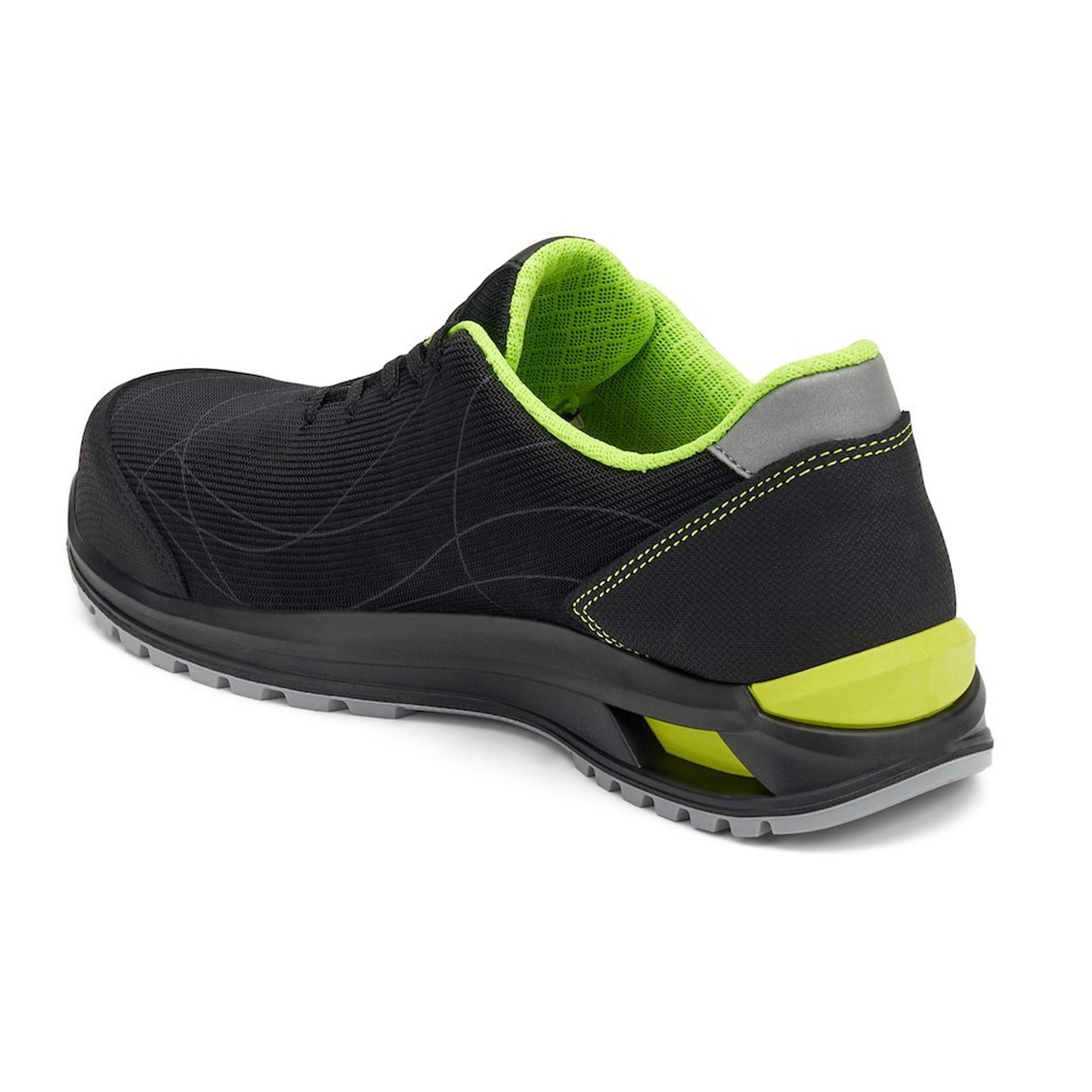 Schuh, Sneaker, Schwarz, Neon-Grün, Gummi-Laufsohle