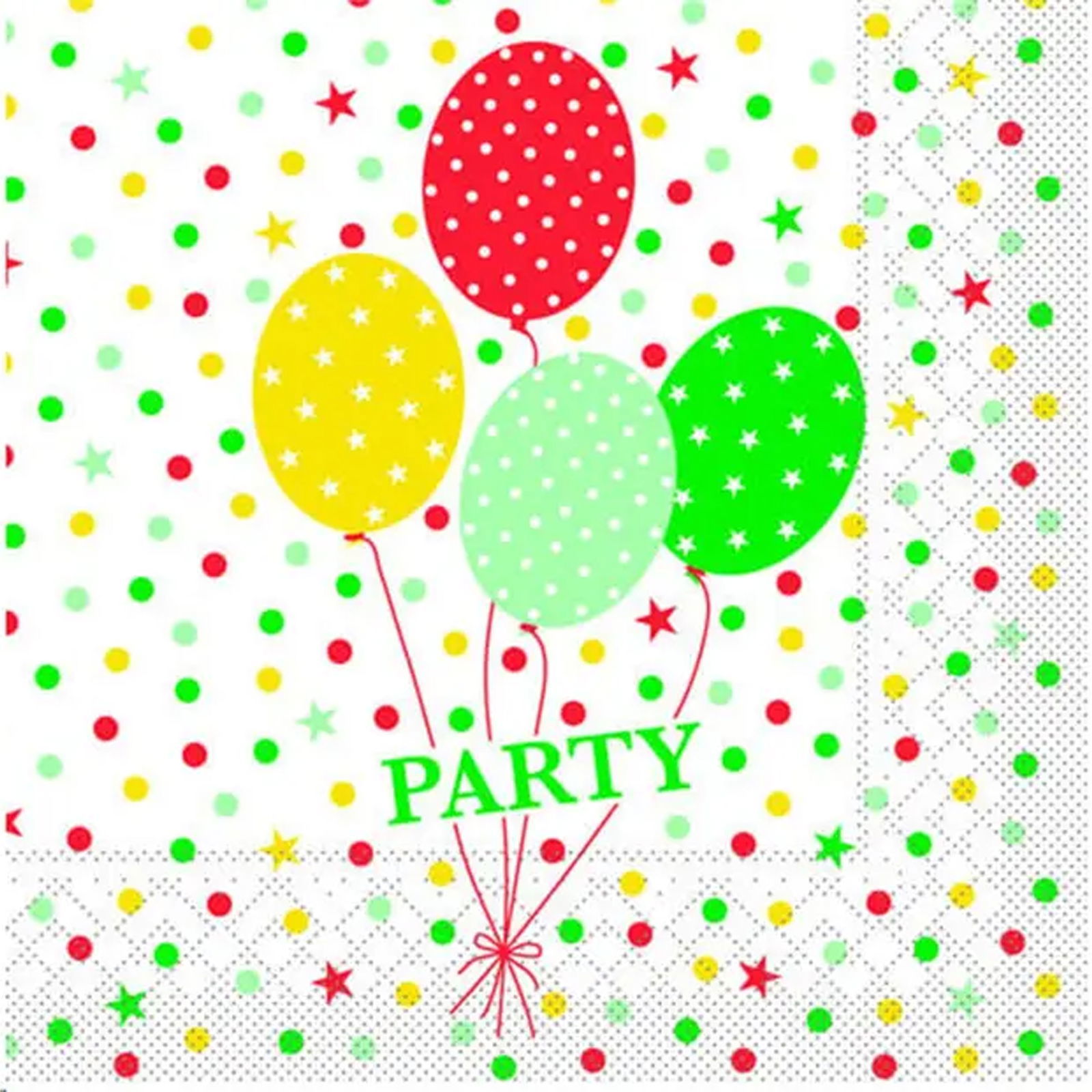 Servietten Tissue 33x33cm 1/4 Falz “Party Ballons”