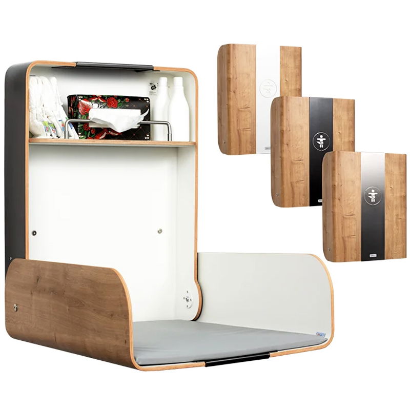 Wickeltisch Timkid Eiche Edelstahl Maxi