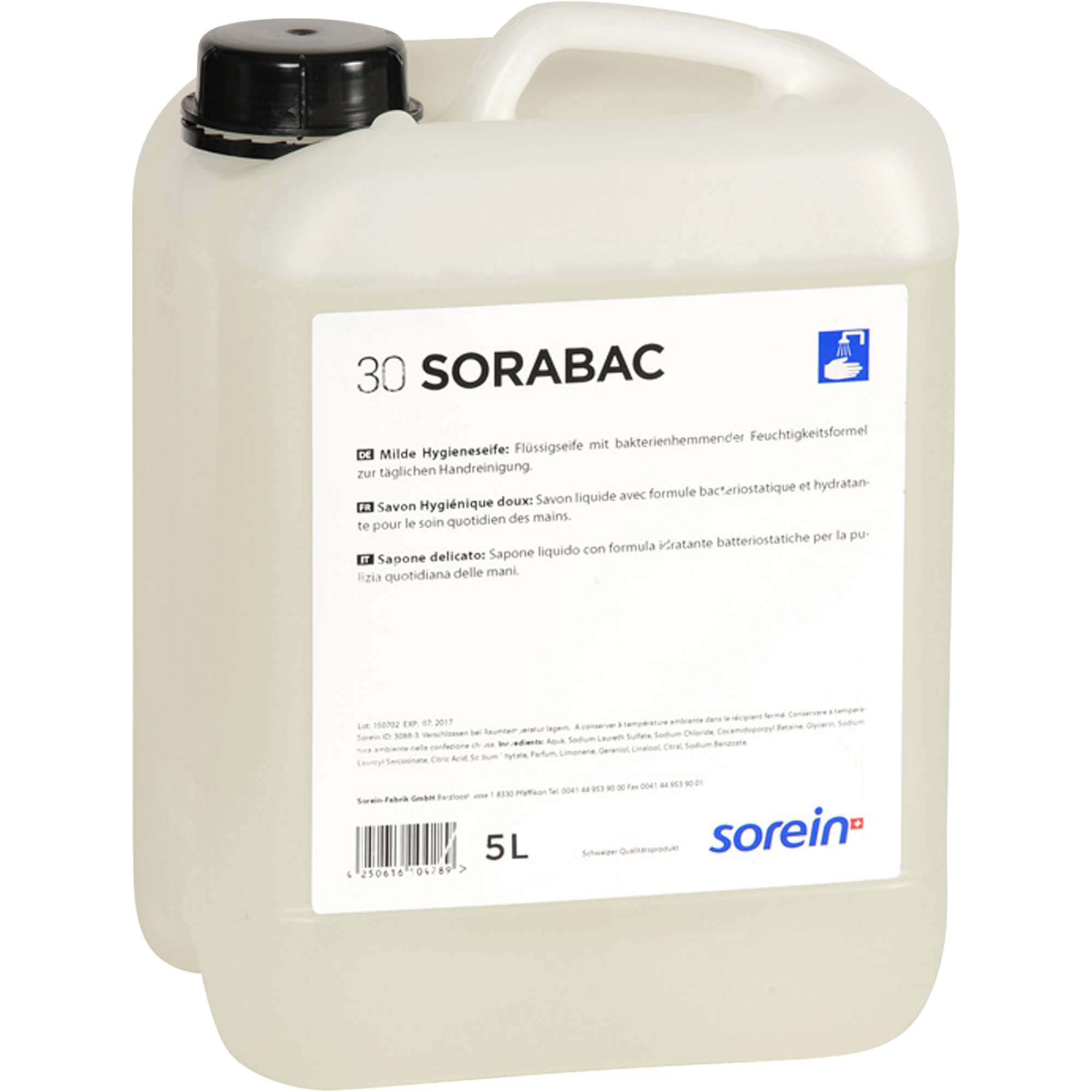 Flüssigseife | 5 Liter | bakteriostatisch | sorein Sorabac