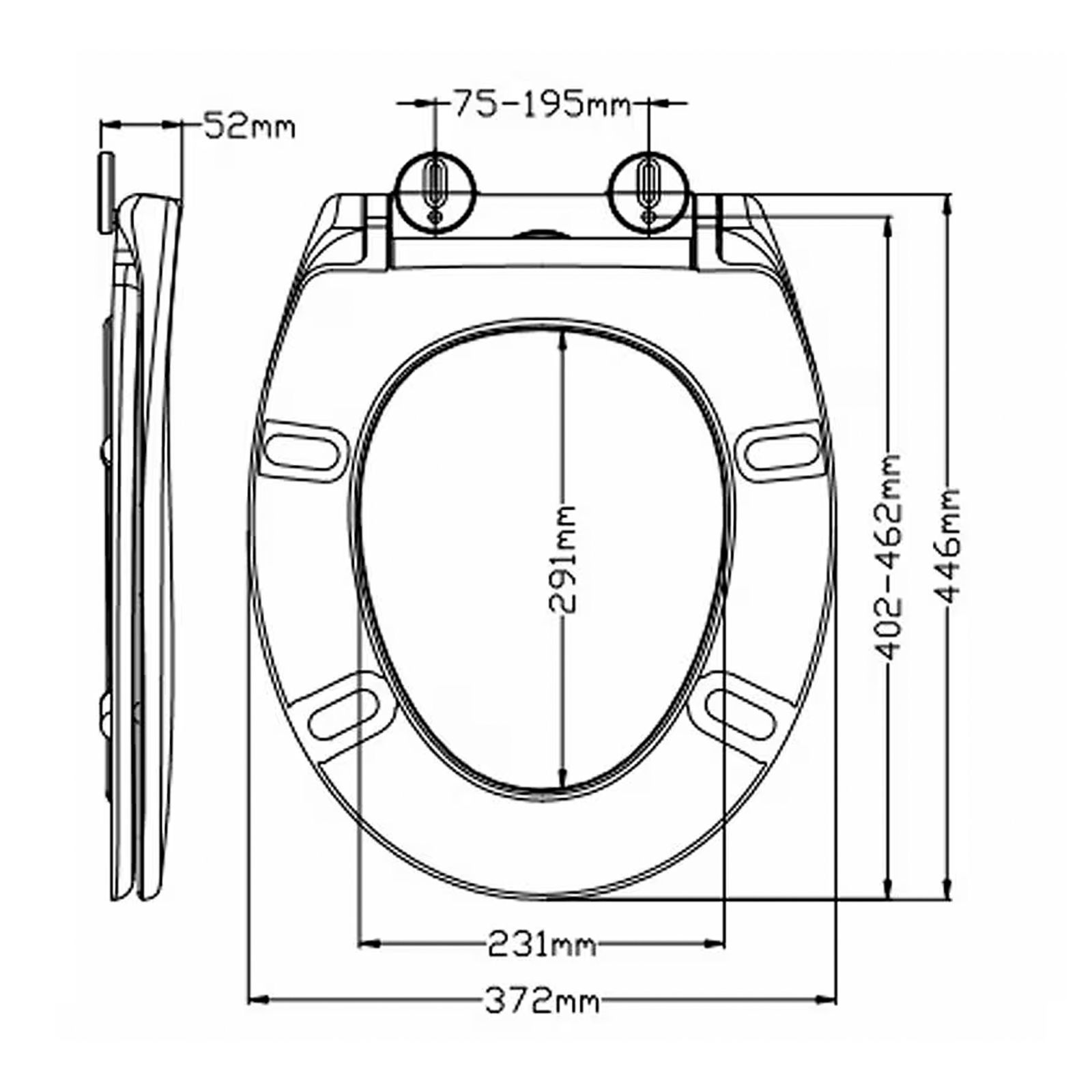 Sedile WC con chiusura rallentata in Duroplast