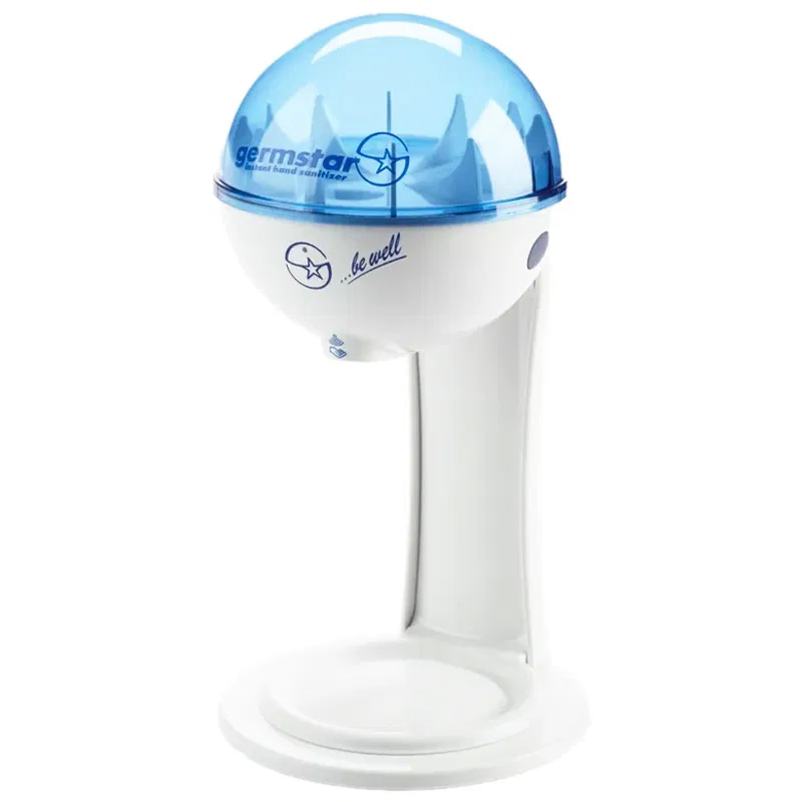Dispenser da tavolo Germstar con pallina disinfettante, colore bianco-blu
