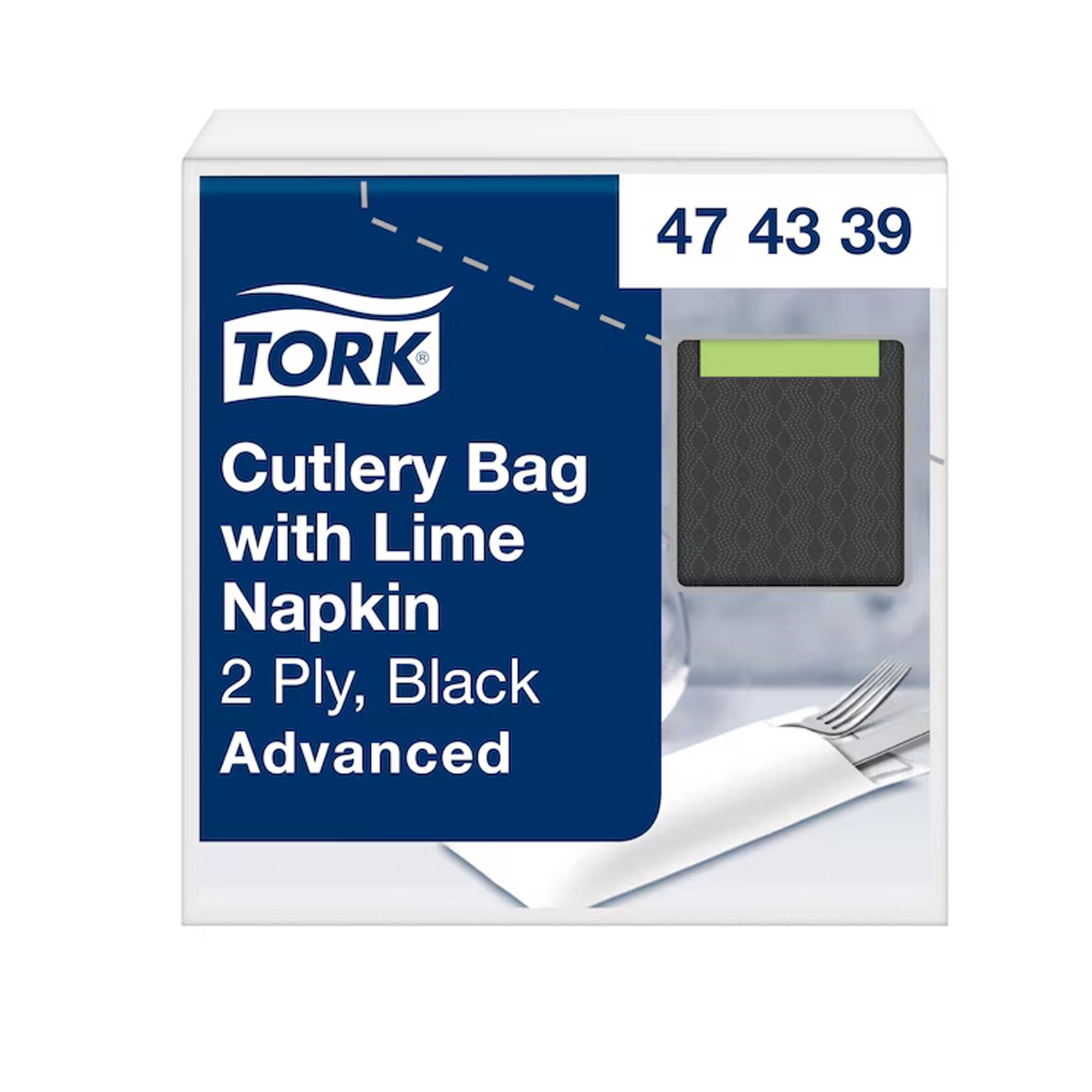 Sachets en papier pour couverts avec serviette | 19,5 x 6 cm | Tork 474339
