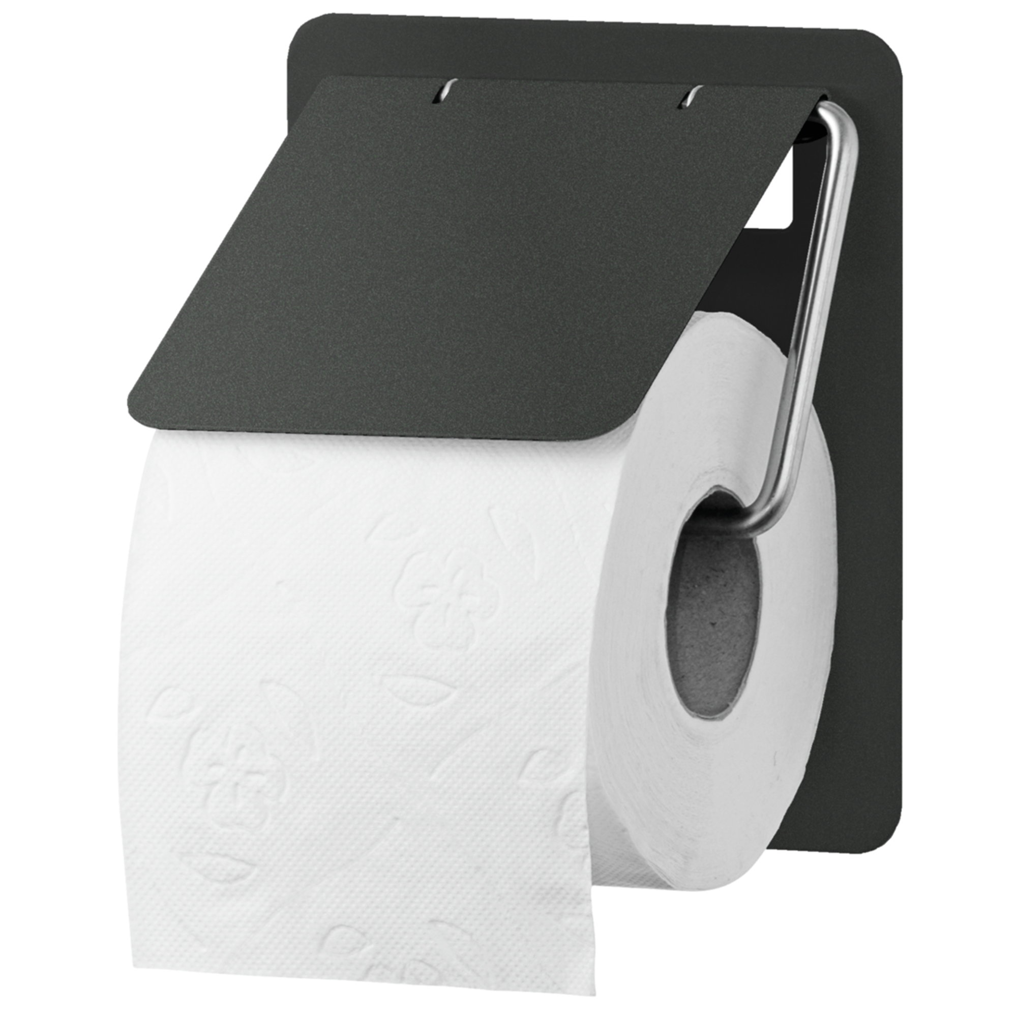 Toilettenpapier, Wandmontiert, Metallhalter, Erhabenes Blumendruck, Weißer Rollenbausch