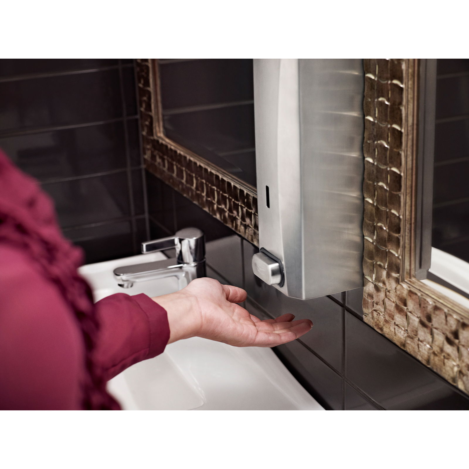 Soap dispenser 1000 ml stainless steel KATRIN 993063