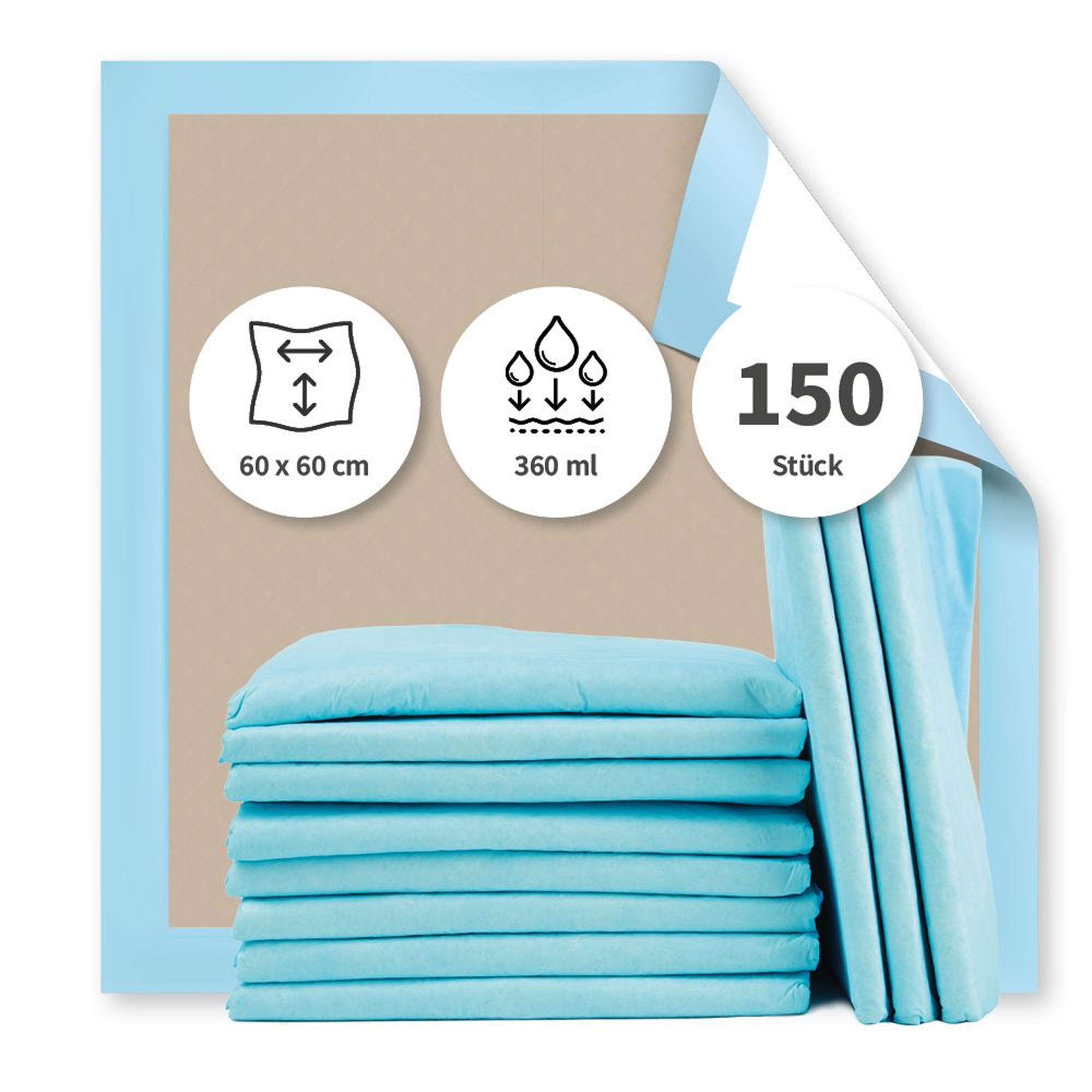 Alèses pour incontinence | 60 x 60 cm | jetables | 6 couches