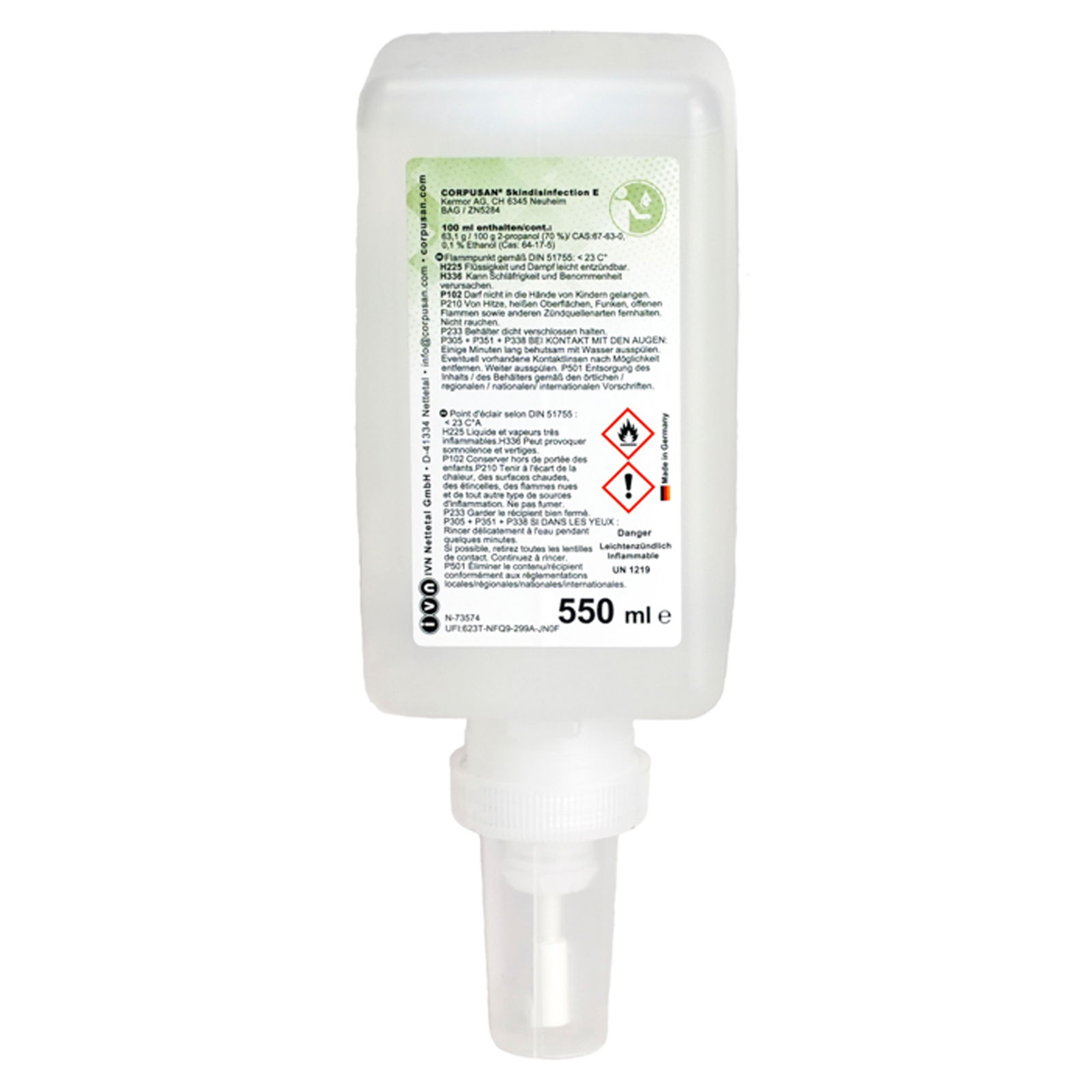 Hand disinfectant Corpusan cartridge Edge 550 ml Hygolet 10.053