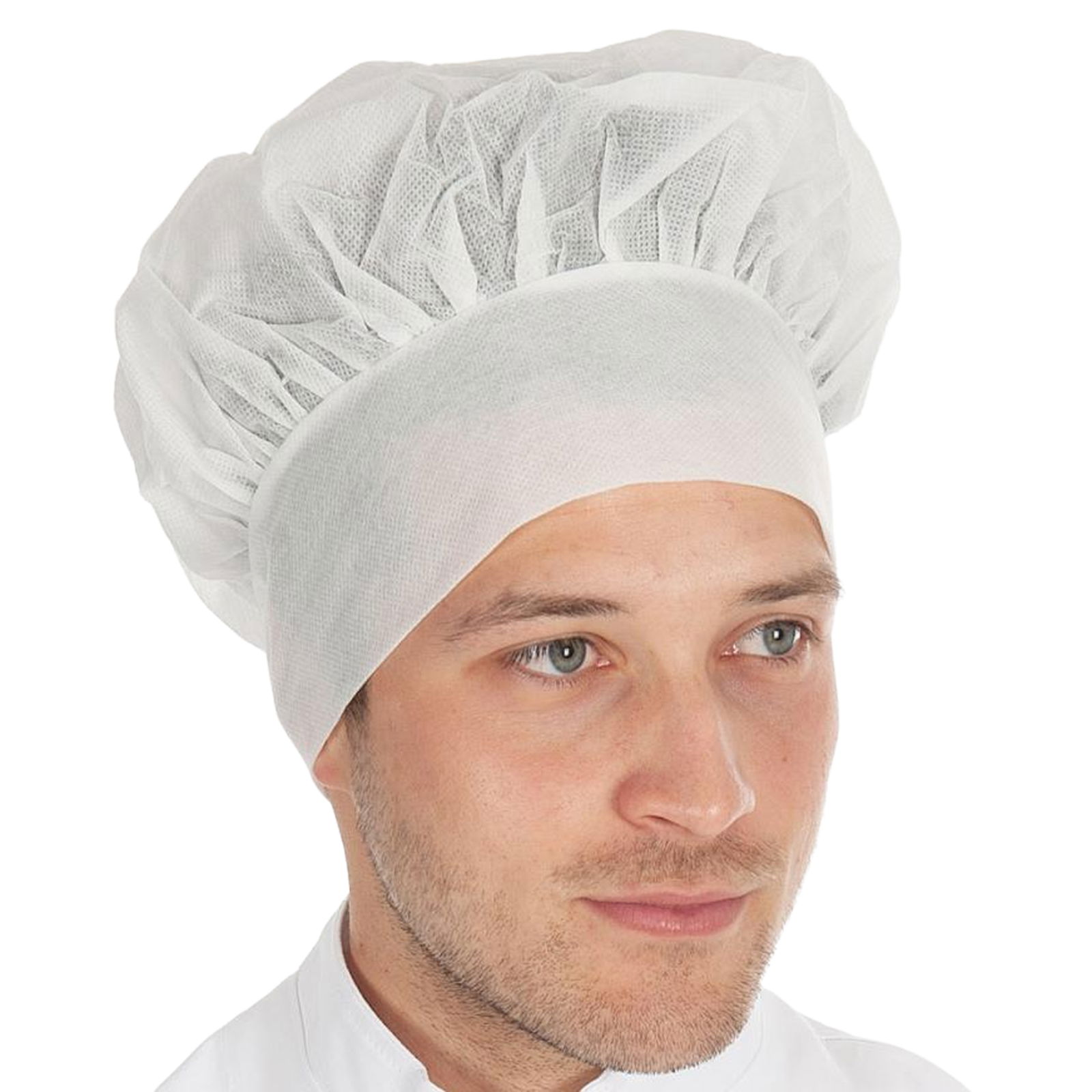 White chef's hat made of polypropylene nonwoven fabric