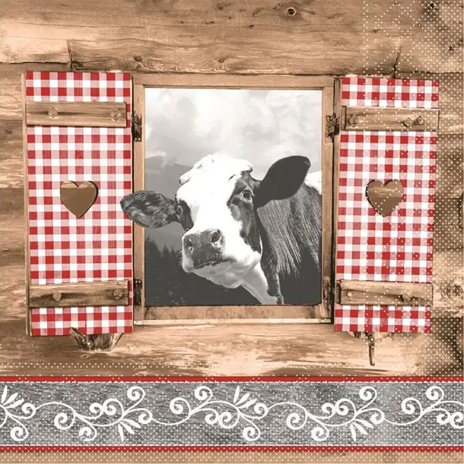 Servietten Tissue 33x33cm 1/4 Falz “Almblick”