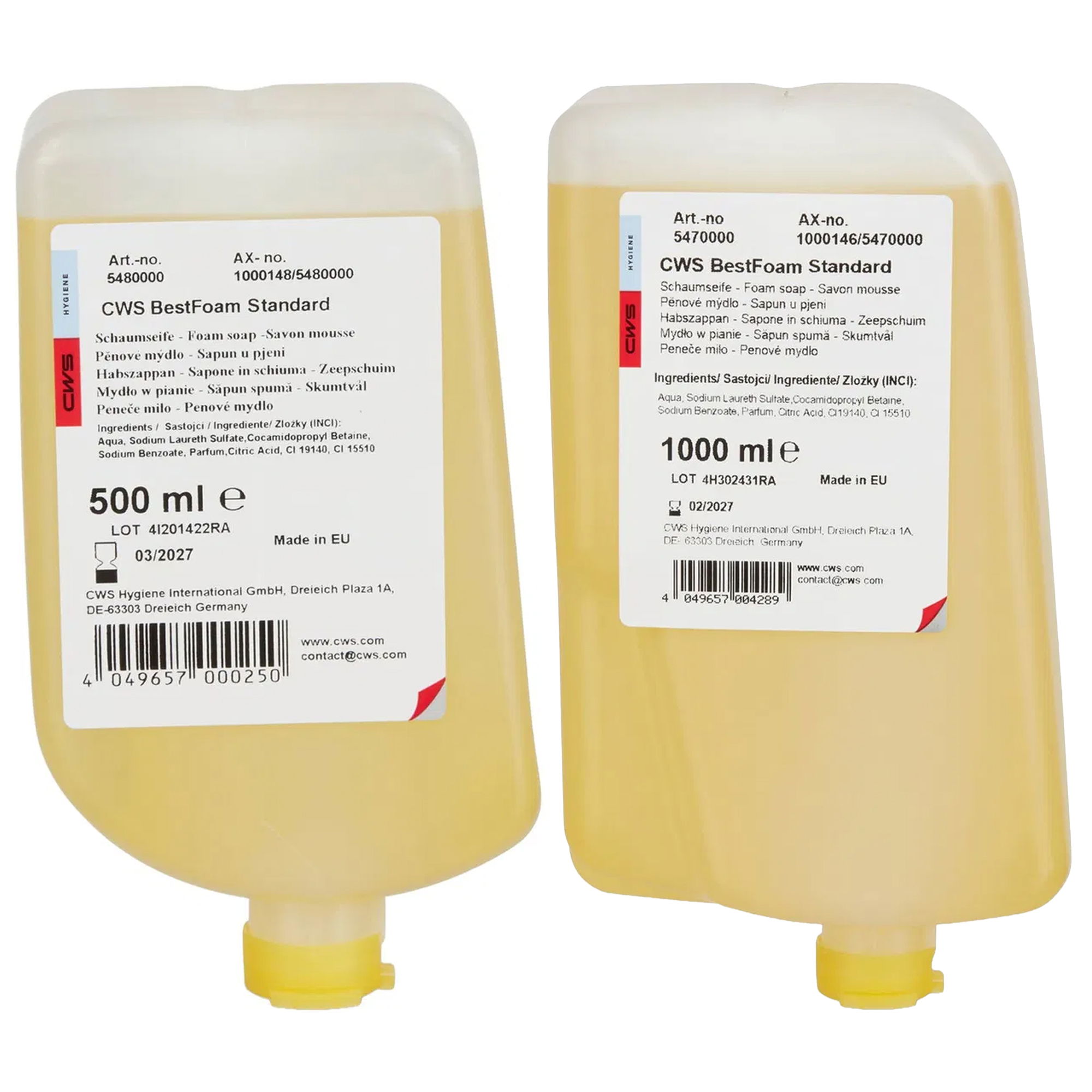 Savon mousse | 500 ml & 1000 ml | CWS BestFoam Standard