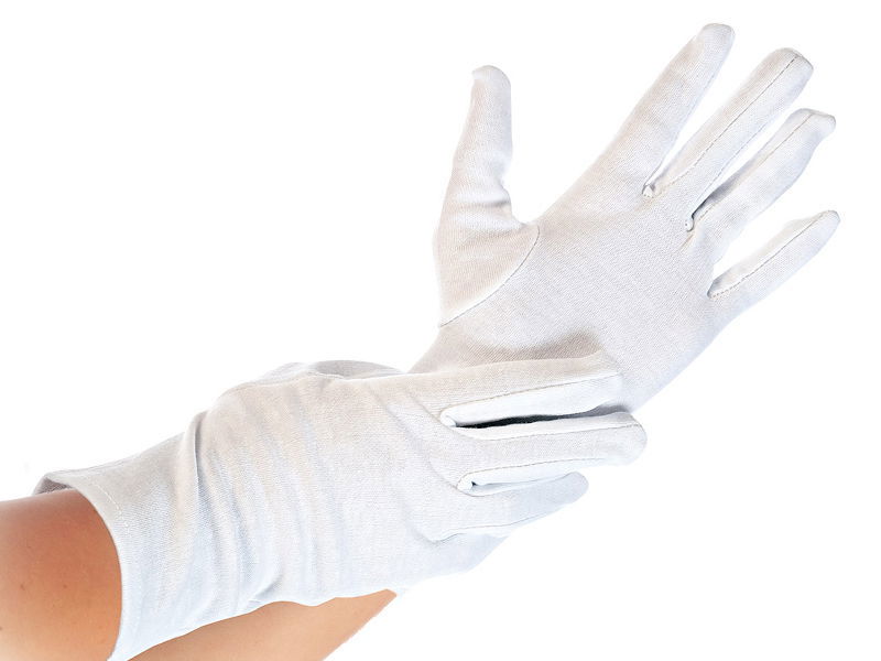 Baumwollhandschuhe Weiss paarweise verpackt