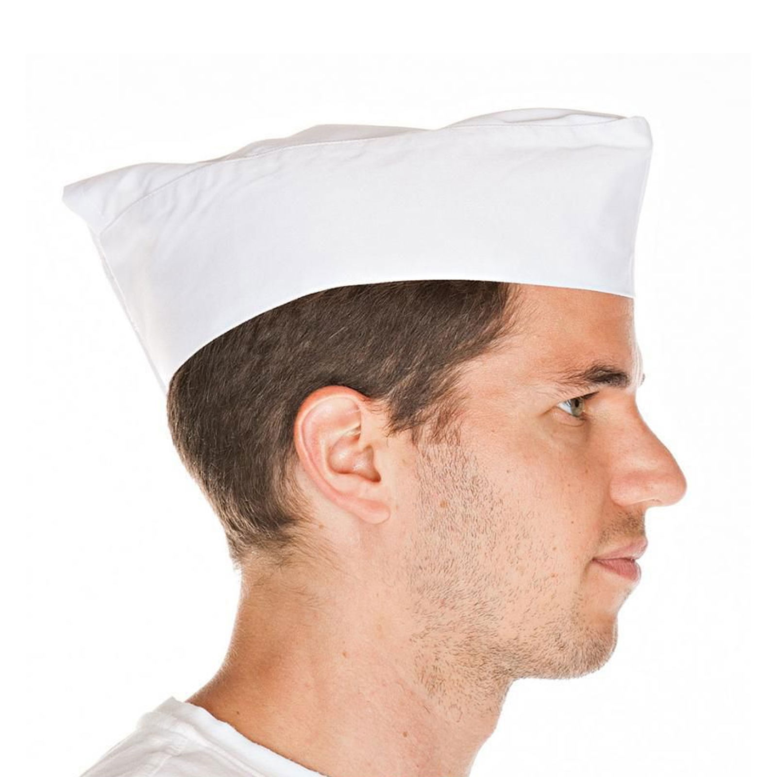 White forage cap made of polycotton