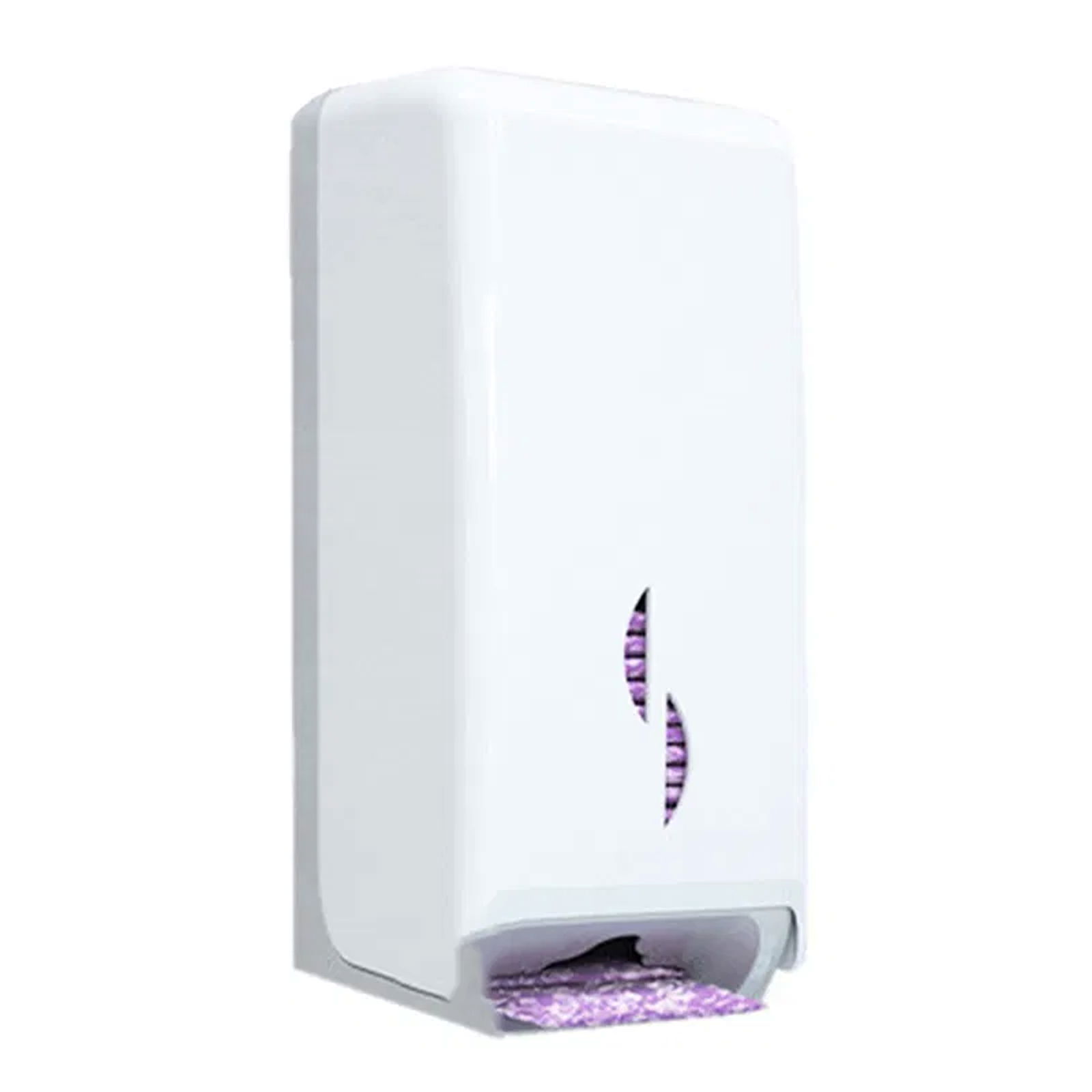 Dispenser di assorbenti igienici in plastica bianca