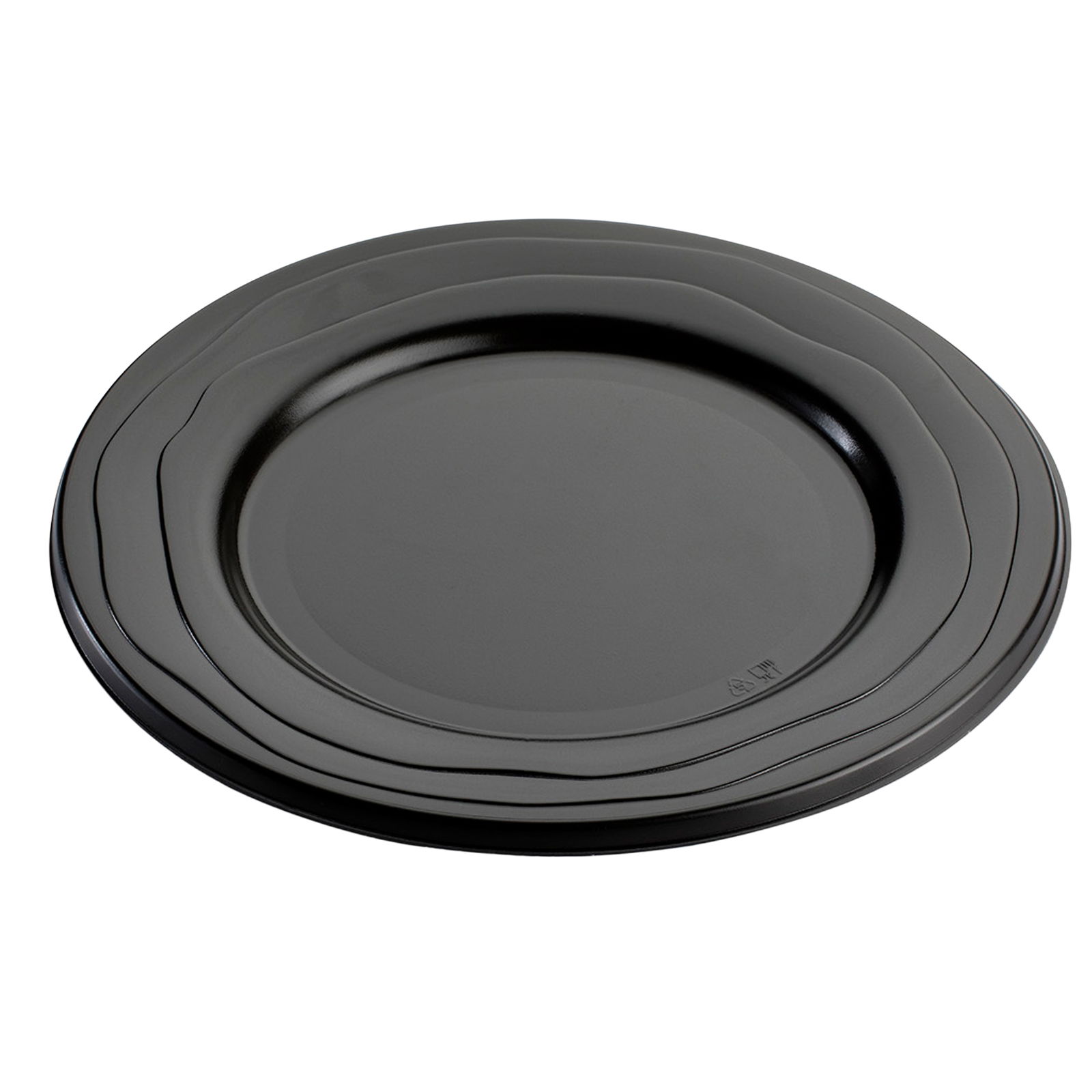 Assiette réutilisable noire 185 mm en polypropylène