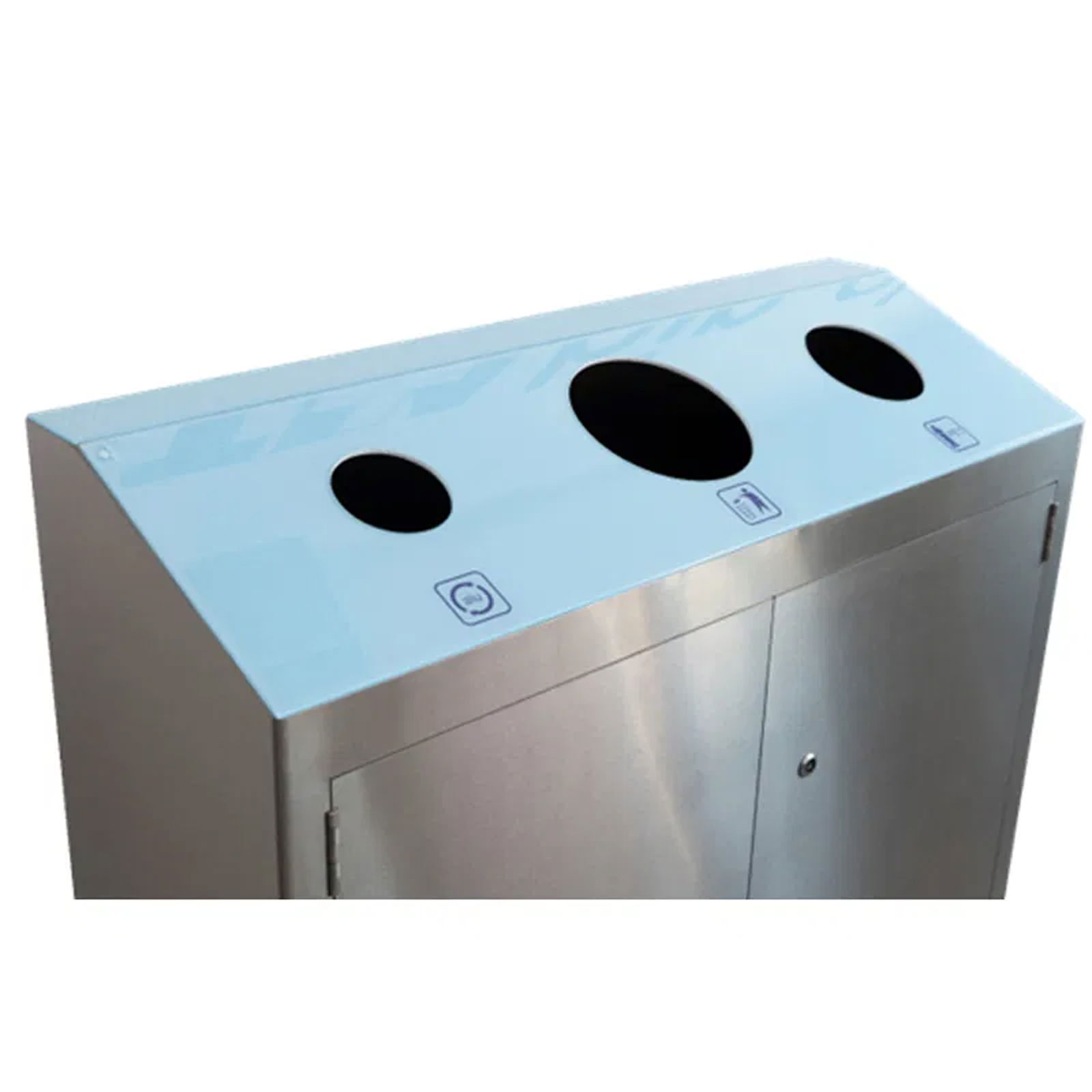 Abfalltrennsystem 3-fach, PET, Alu, Abfall, 3x110l, auf Räder