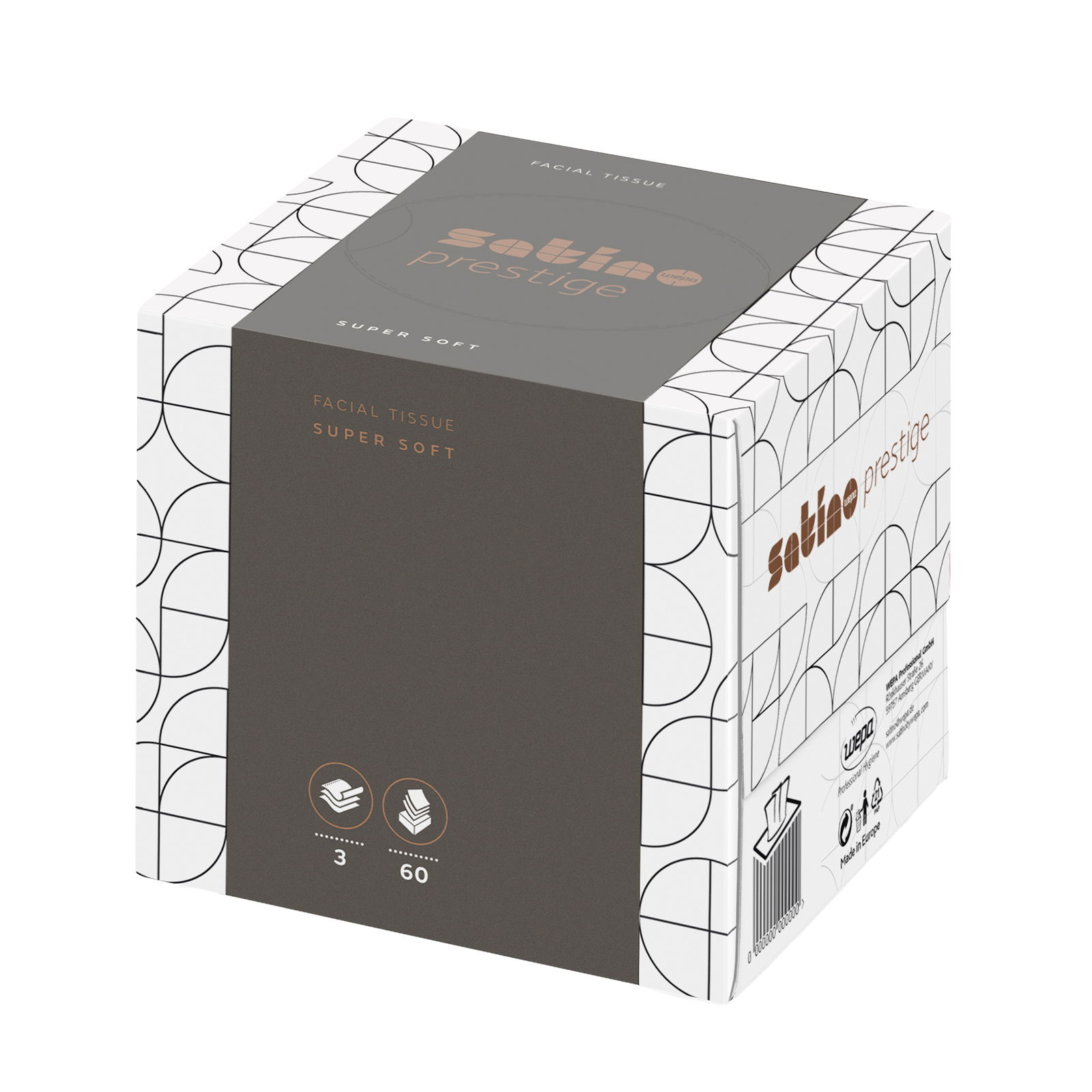 Satino Prestige 210600 fazzoletti di carta cubo 3 veli cellulosa