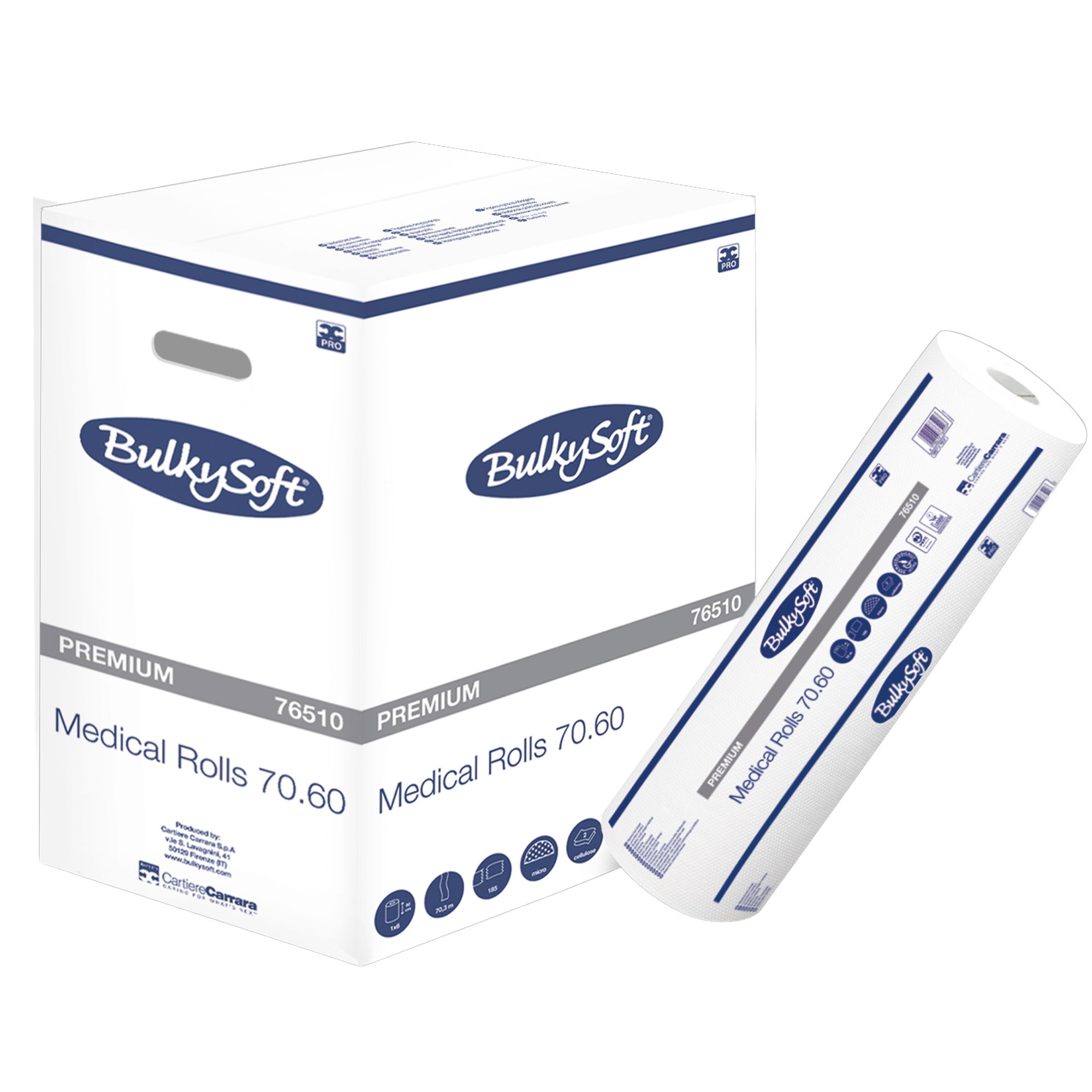 Rotoli medici | 70 m x 60 cm | 2 strati | cellulosa | BulkySoft 76510
