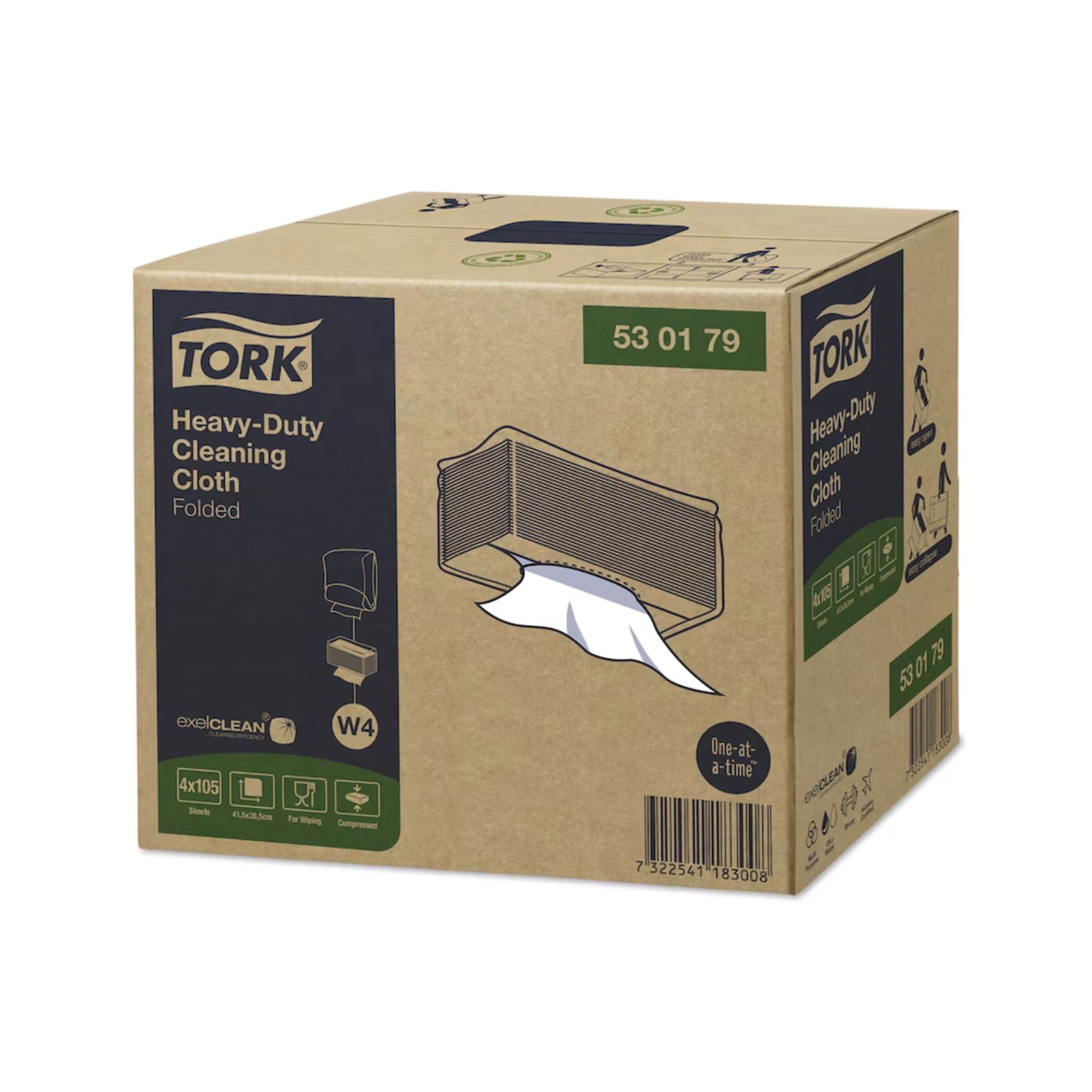 Tork 520679 W4 Reinigungstücher Industrie 1-lagig Vlies Paket