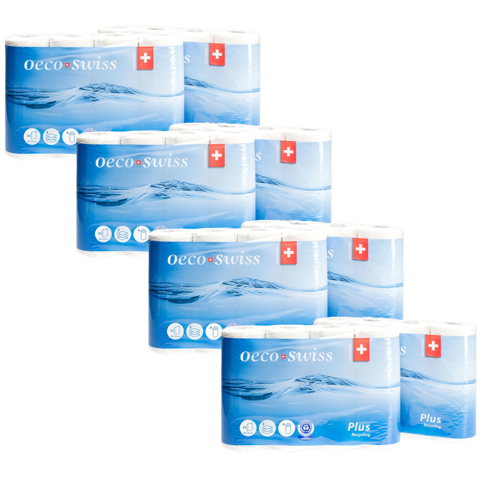 Papier ménager Oeco Swiss Plus 3 plis recyclé