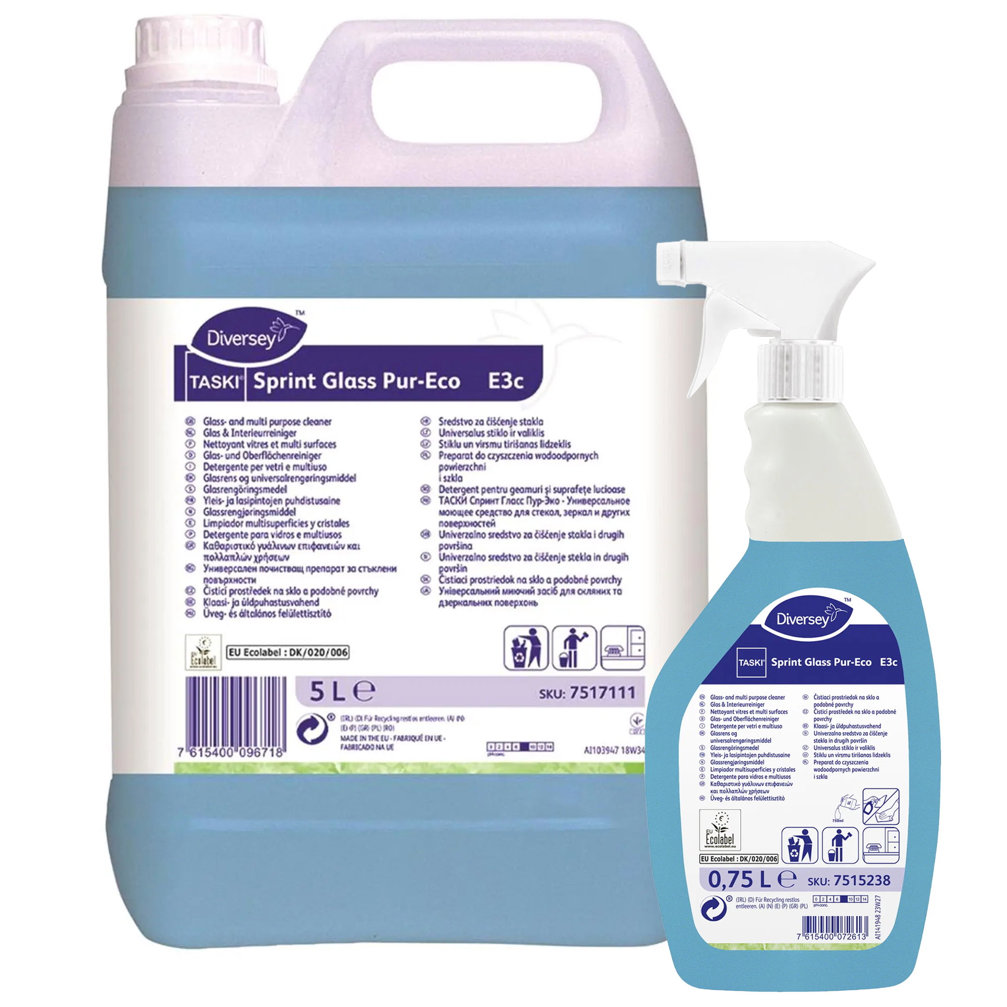 Detergente per vetri e per tutti gli usi | Diversey TASKI Sprint Glass Pur-Eco E3c