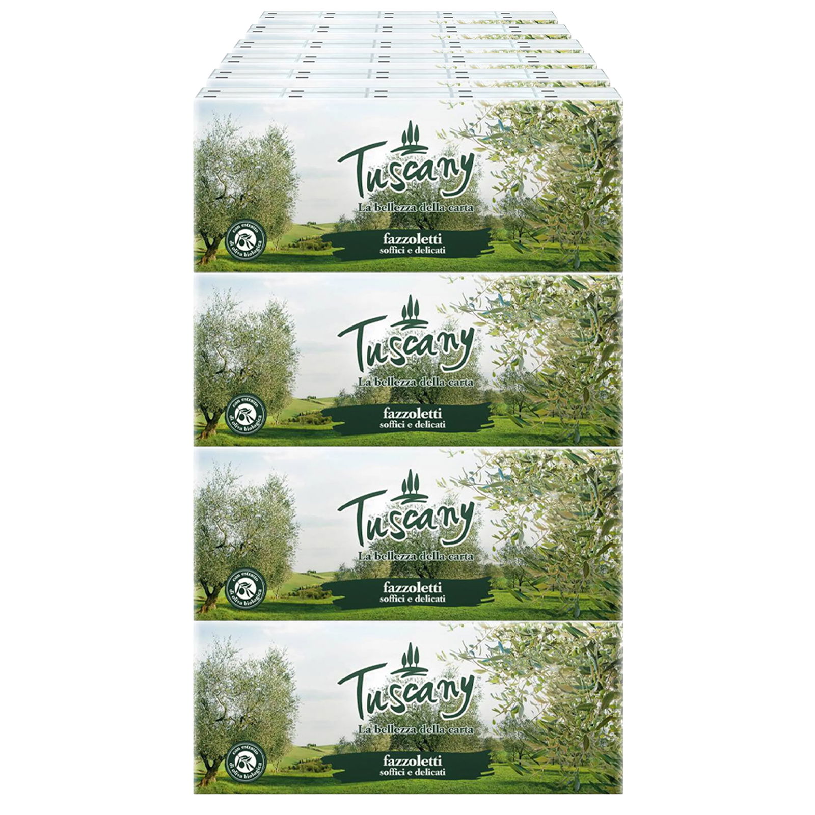 Mouchoirs Tuscany en cellulose 4 couches avec extrait d’huile d’olive