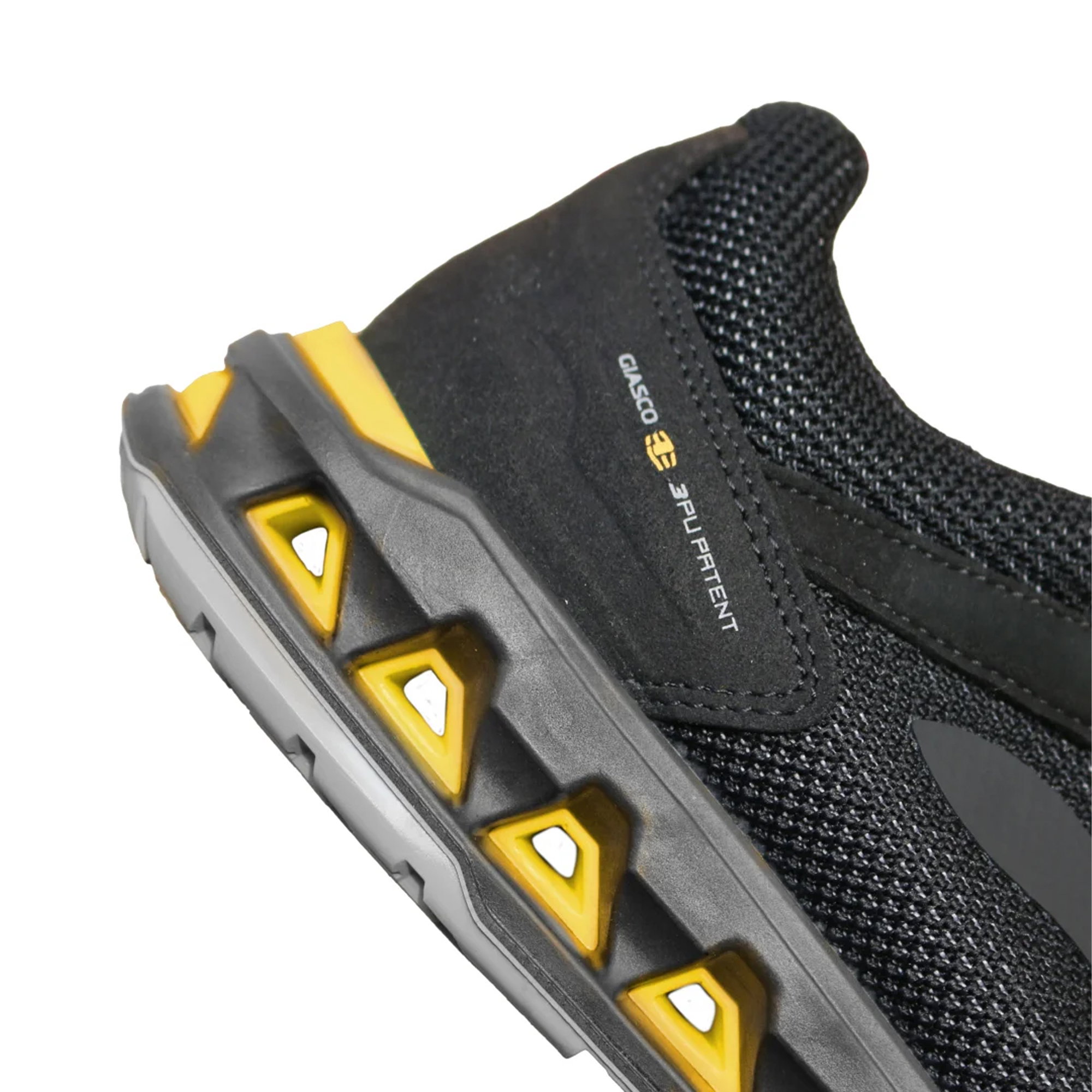 Sneaker, Laufschuh, Gummisohle, Schwarz, Gelb Akzent