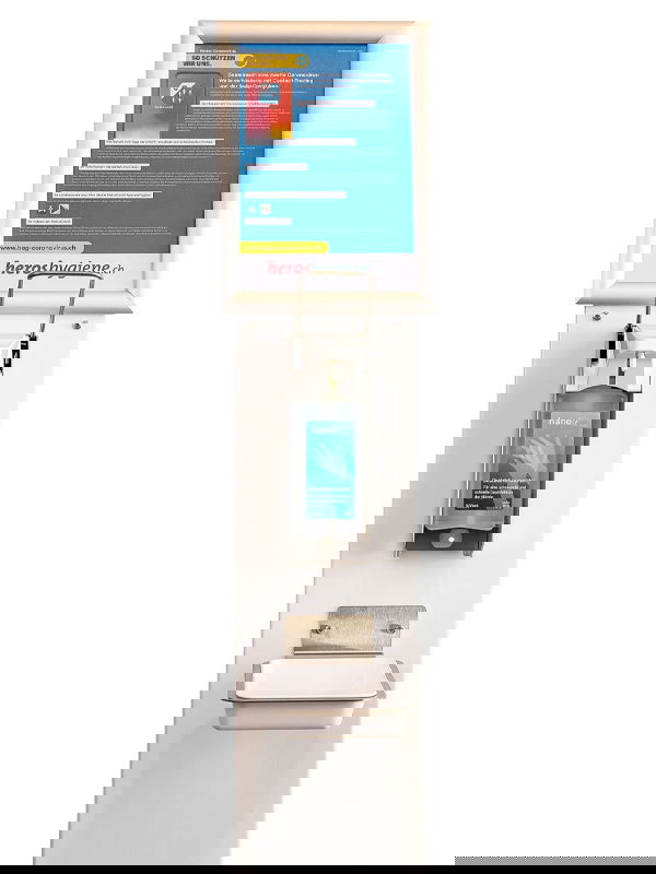 Desinfektionssäule Edelstahl weiss