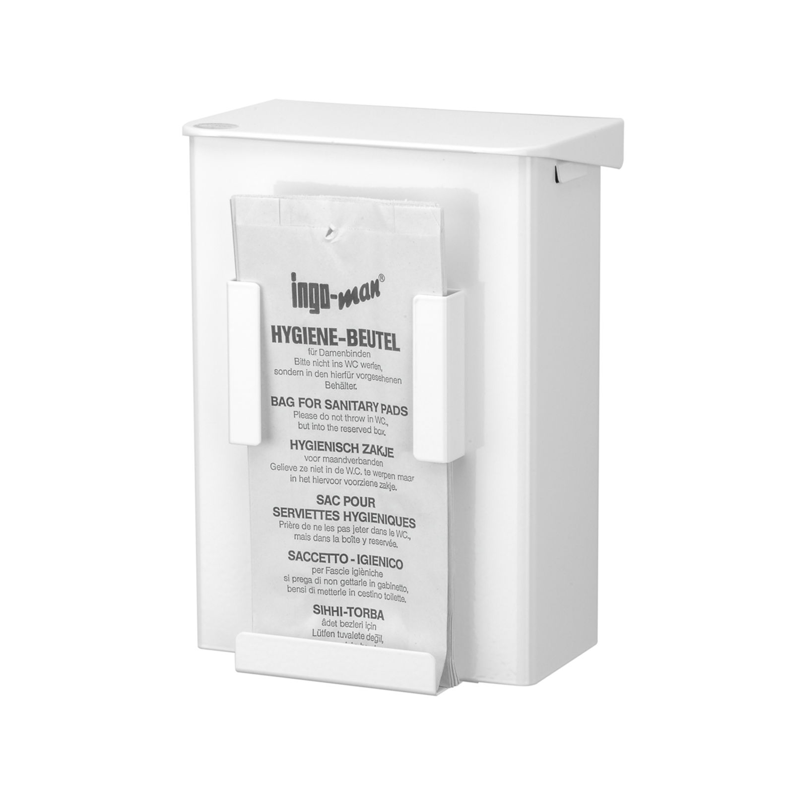 Ophardt 232600 Hygieneabfallbox mit Hygienebeutelspender 6 Liter Aluminium weiss