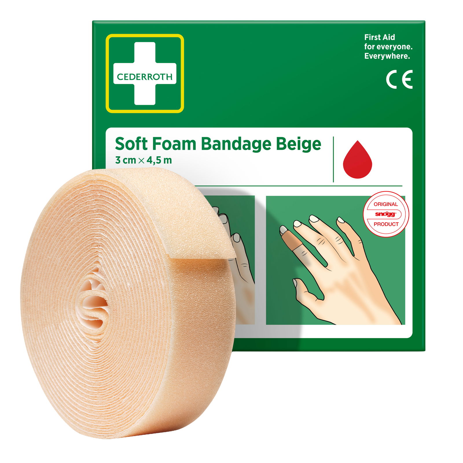 Benda in schiuma beige 3 cm x 4,5 m Cederroth