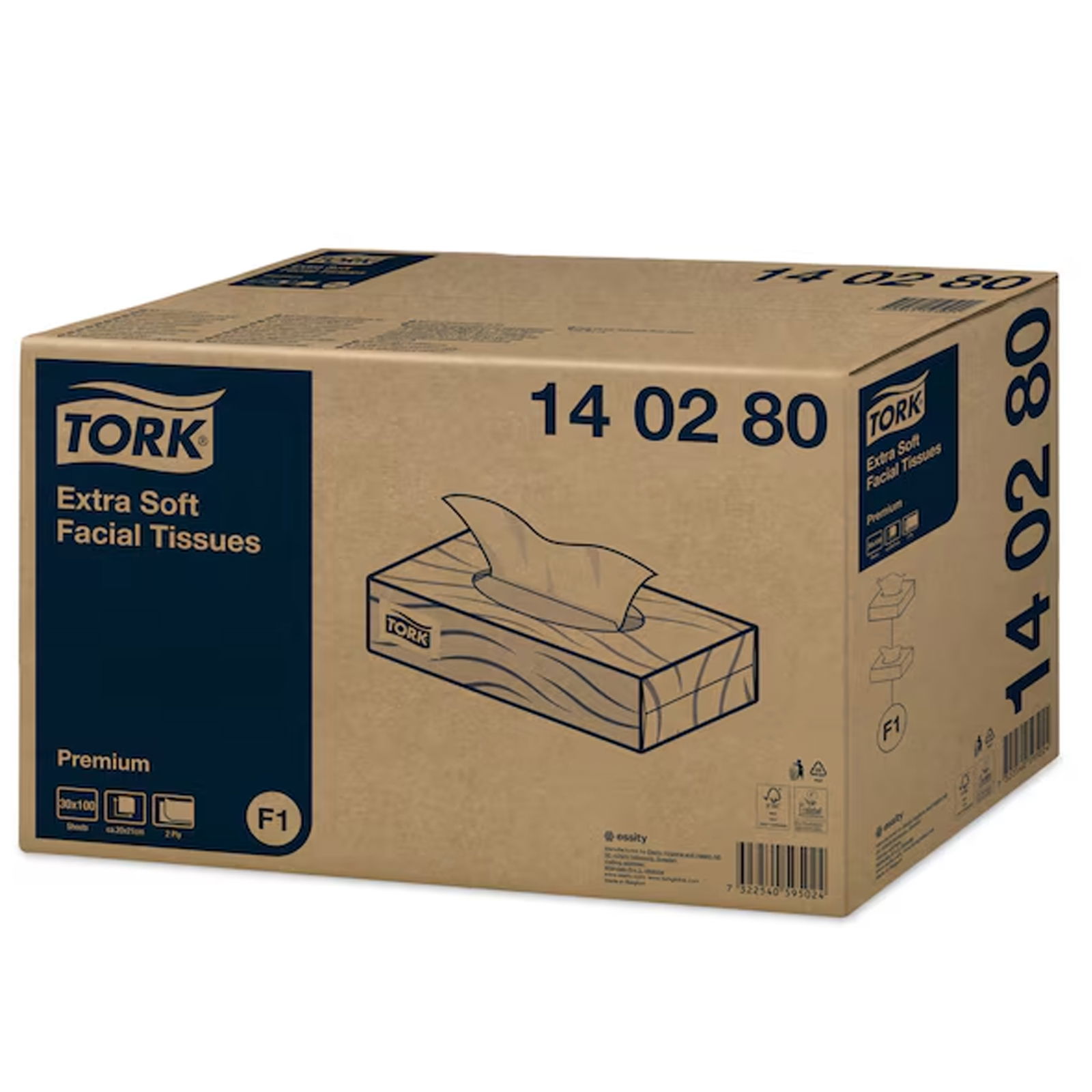 TORK 140280 F1 extra weiche Kosmetiktücher 2-lagig Zellstoff 100 Blatt