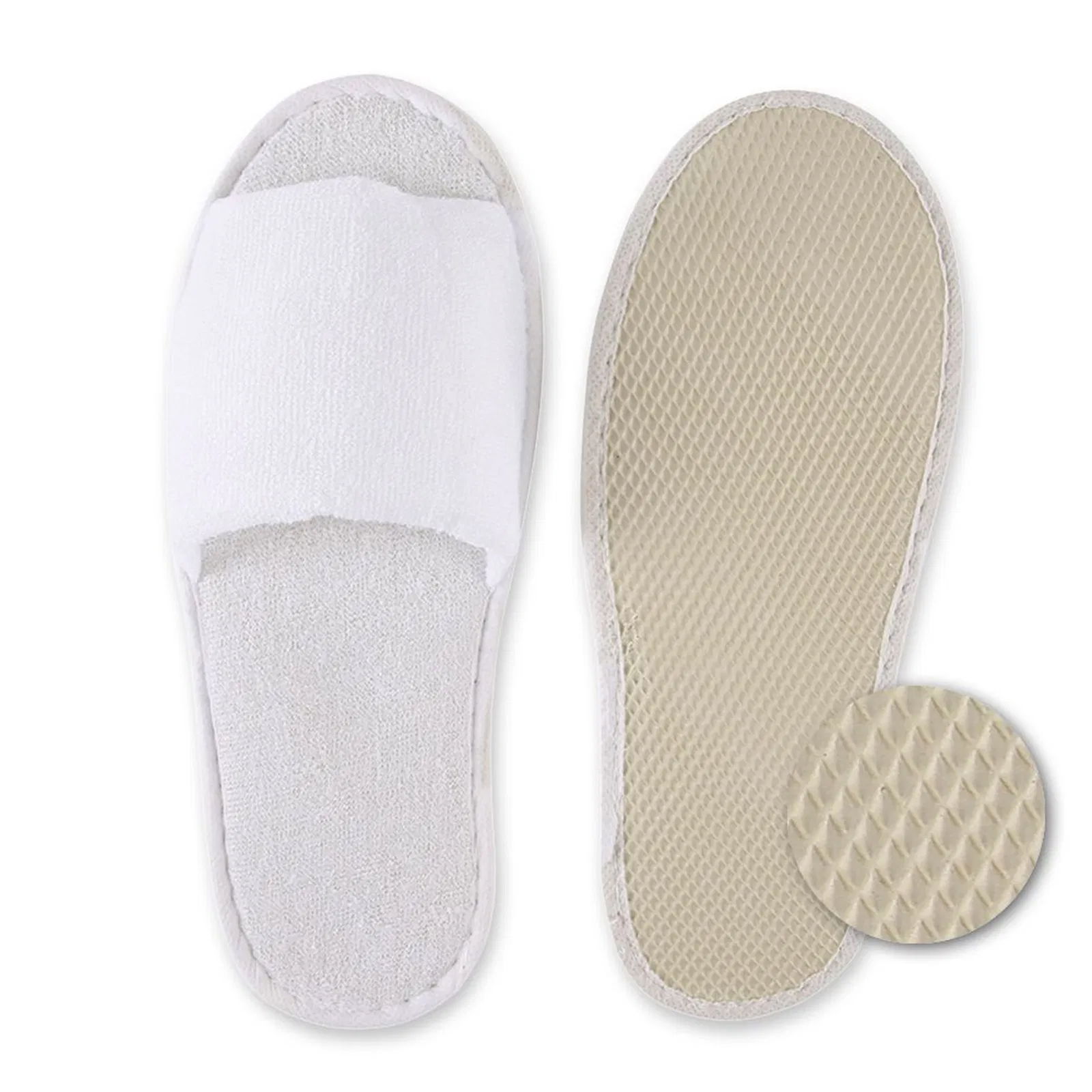 Hotelslipper Polyester weiss offen 31 cm