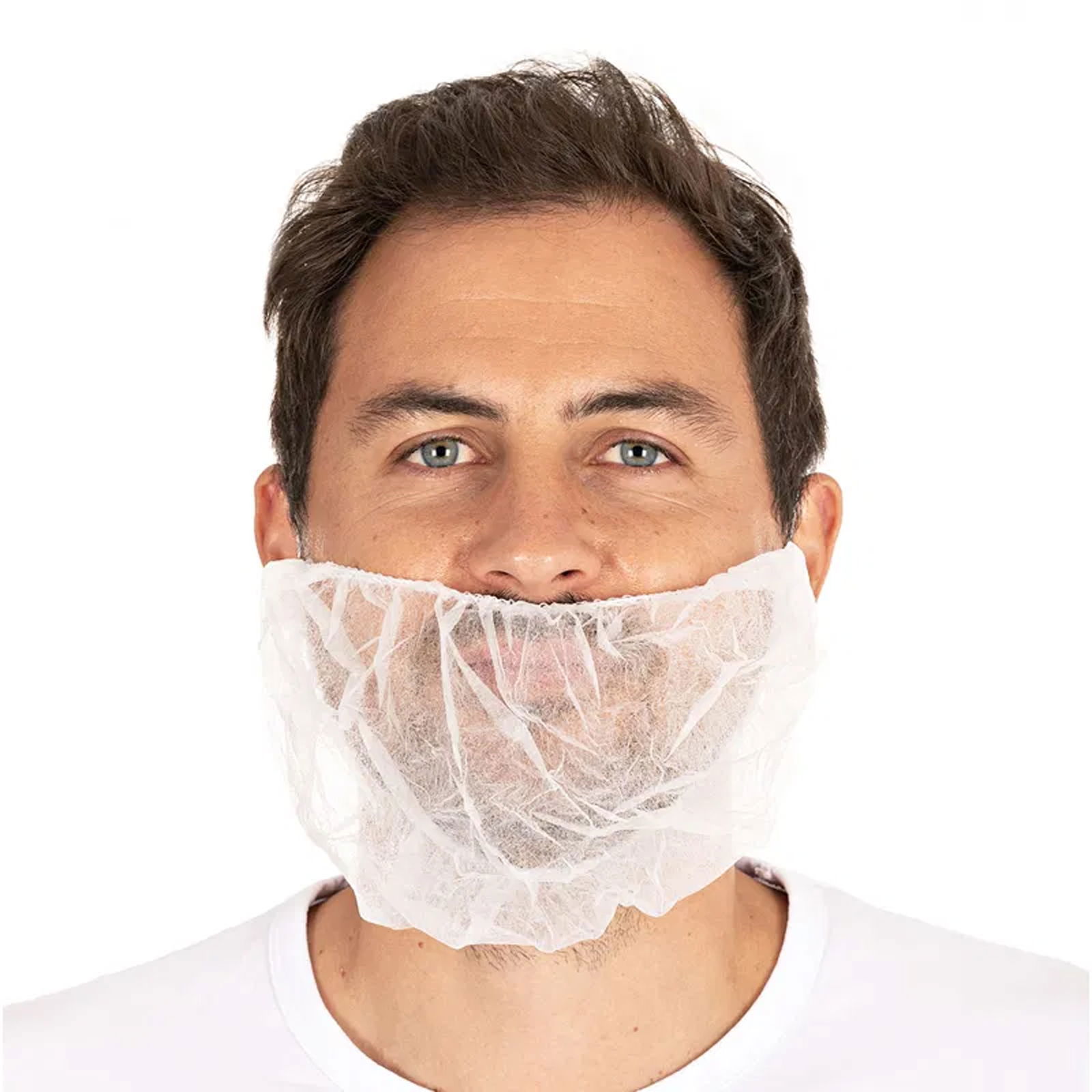 Beard cover for kitchen & food industry polypropylene fleece white