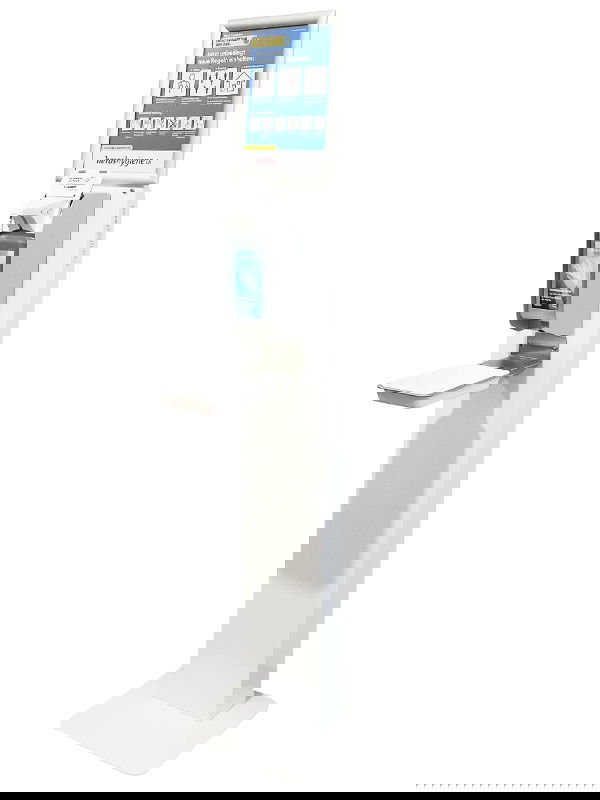 Desinfektionssäule Edelstahl weiss