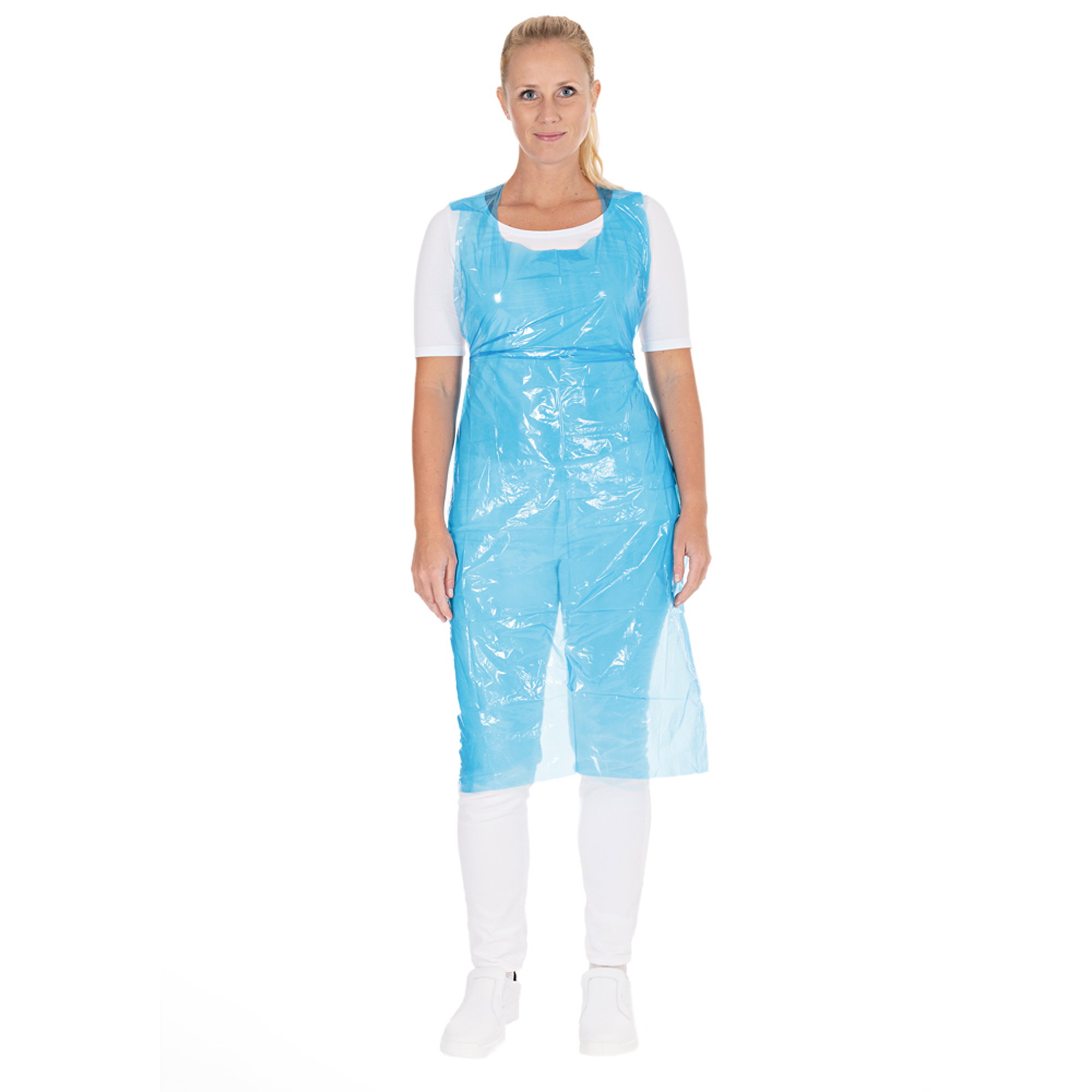 Tabliers jetables | en rouleau | 16 my | Bleu | LDPE